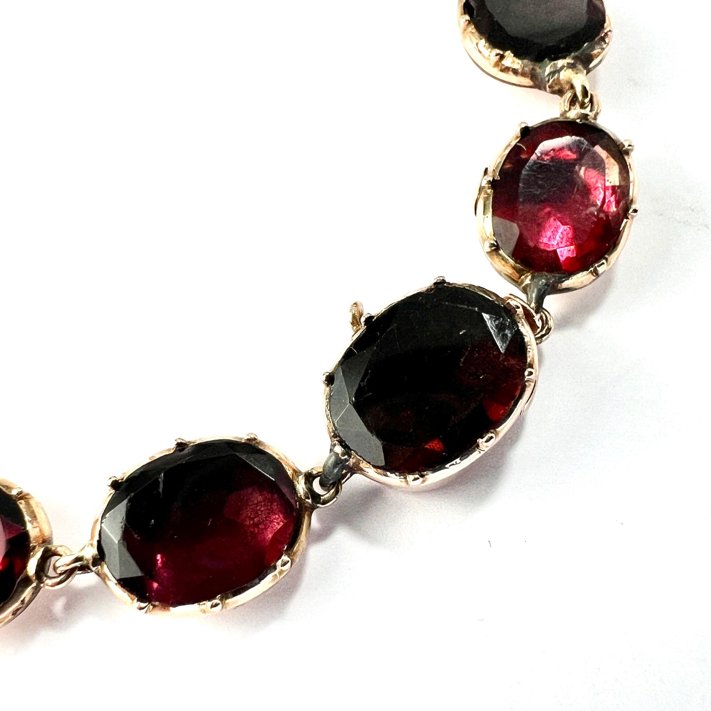 Georgian Flat Cut Garnet 9CT Gold Bracelet