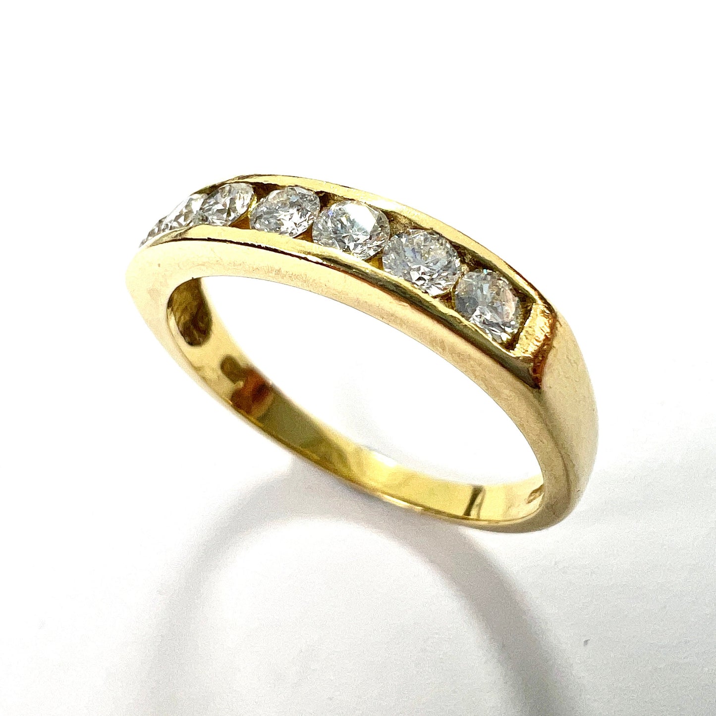 Vintage 18CT Gold Diamond Half Eternity Engagement Ring