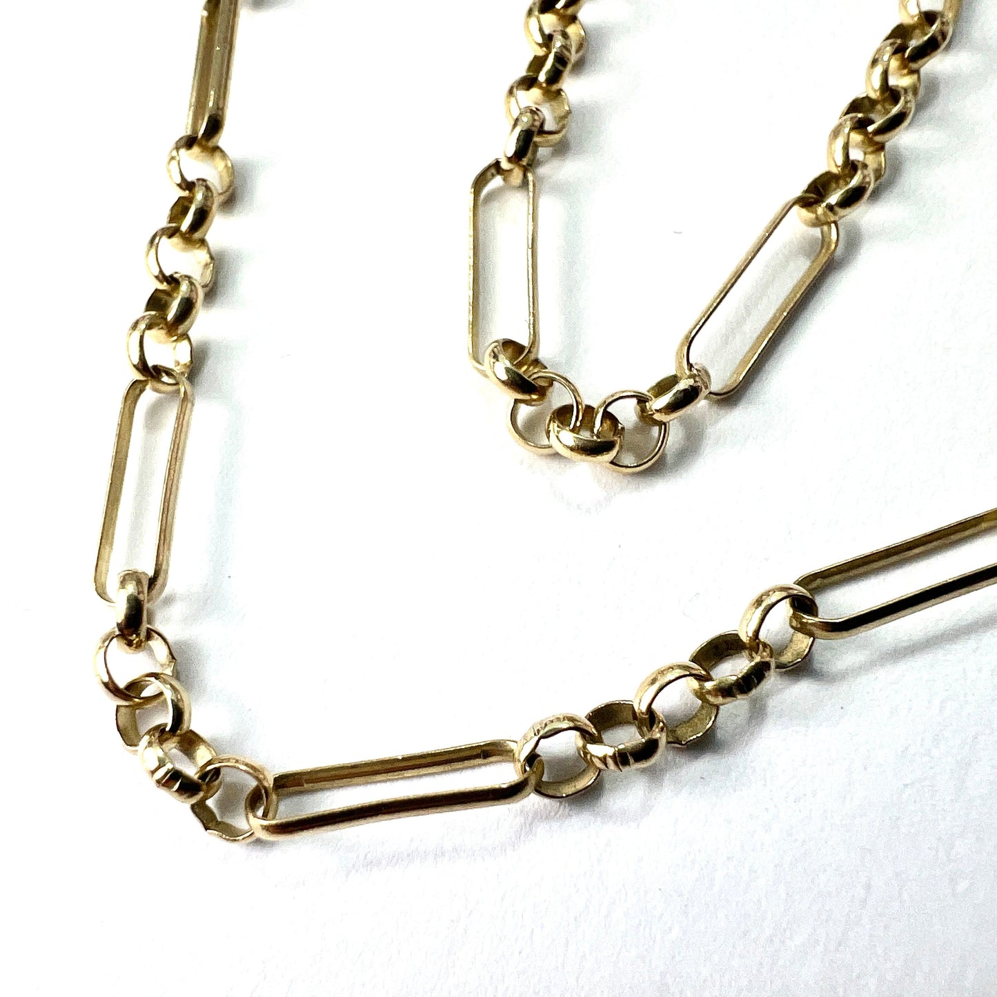 Long Vintage 9CT Gold Paperclip/Belcher Link Chain Necklace