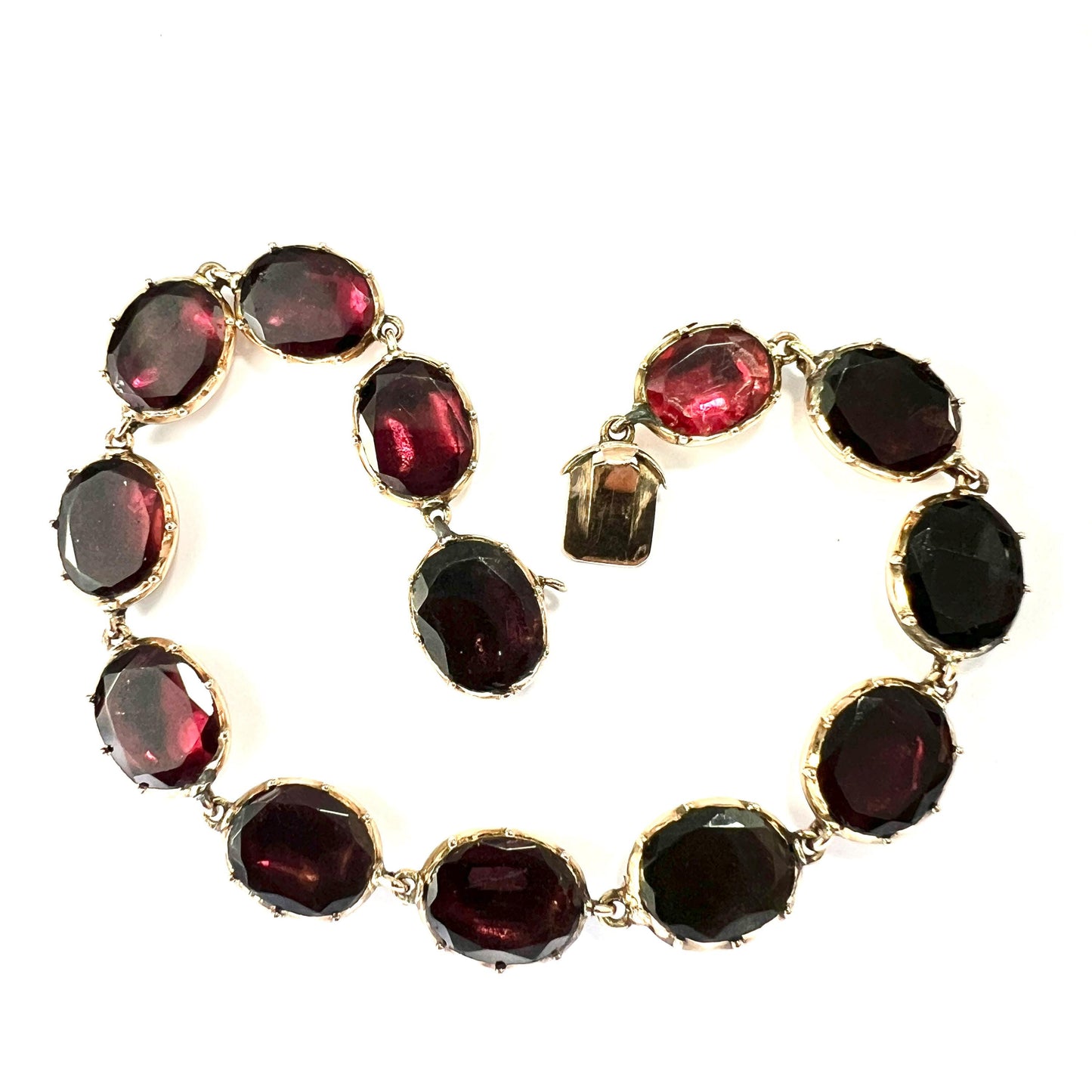 Georgian Flat Cut Garnet 9CT Gold Bracelet