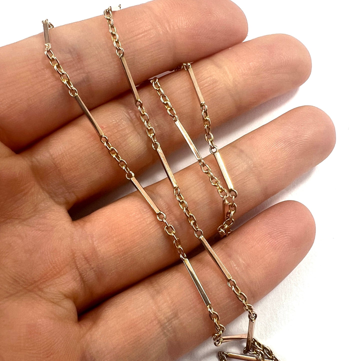 Edwardian 9CT Gold Fancy Link Chain Necklace