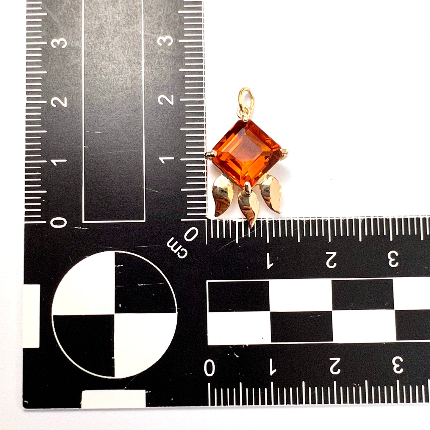 Vintage 15CT Gold Flaming Citrine Pendant