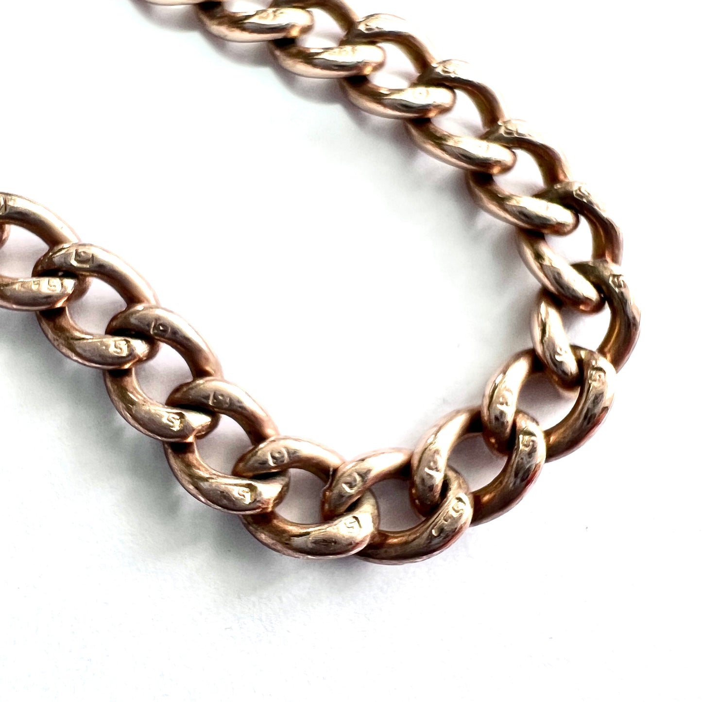 Victorian 9CT Gold Curb Chain Necklace with Dog Clip