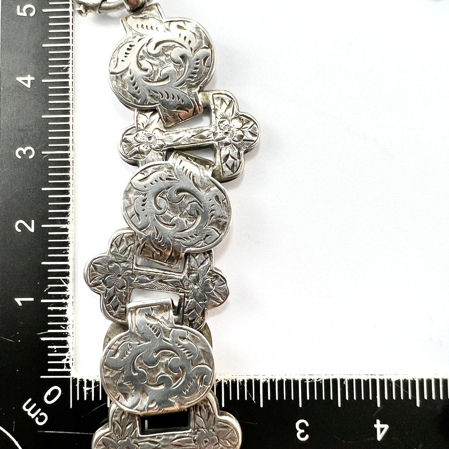 Victorian Silver Book Chain Collar Necklace