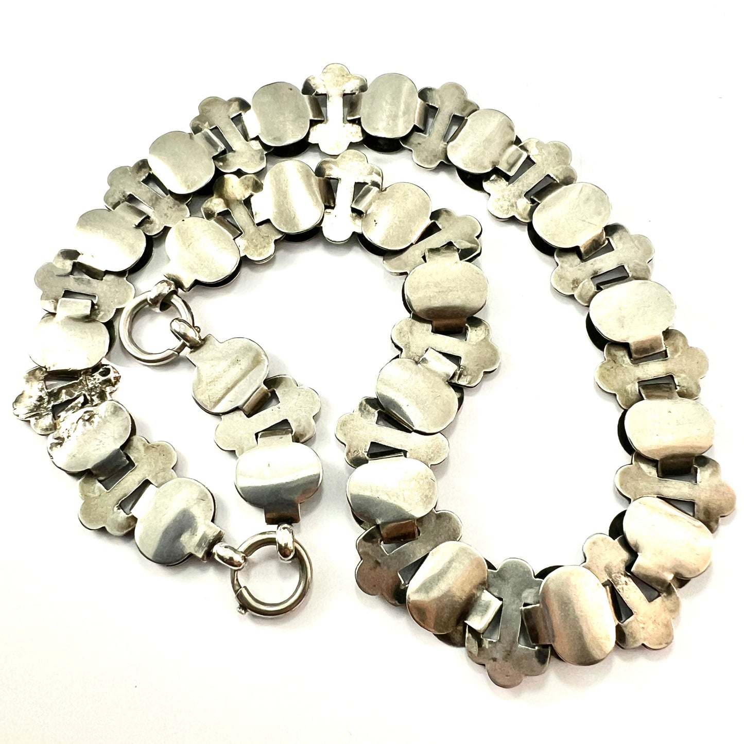 Victorian Silver Book Chain Collar Necklace