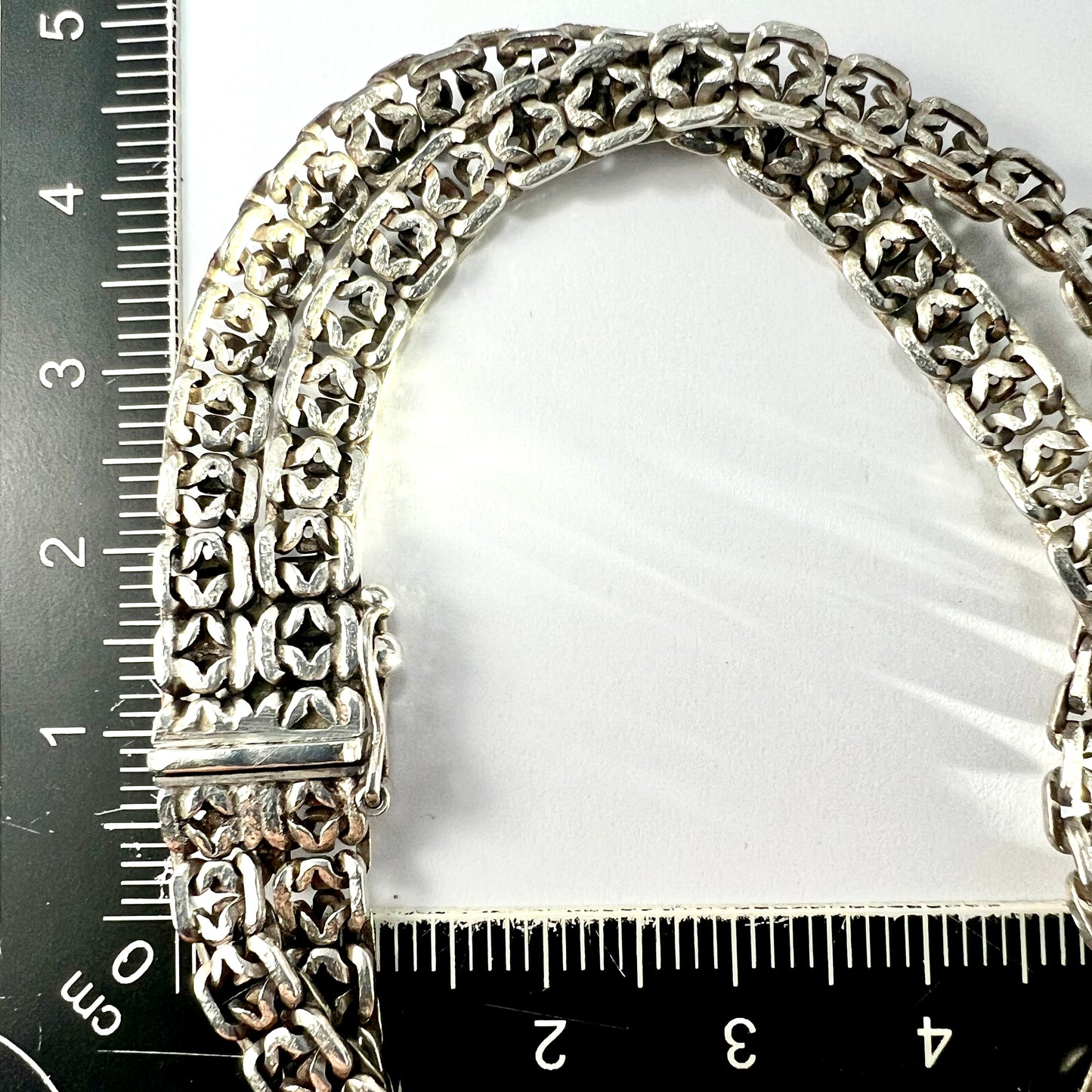Vintage Sterling Silver Double Chain Bracelet