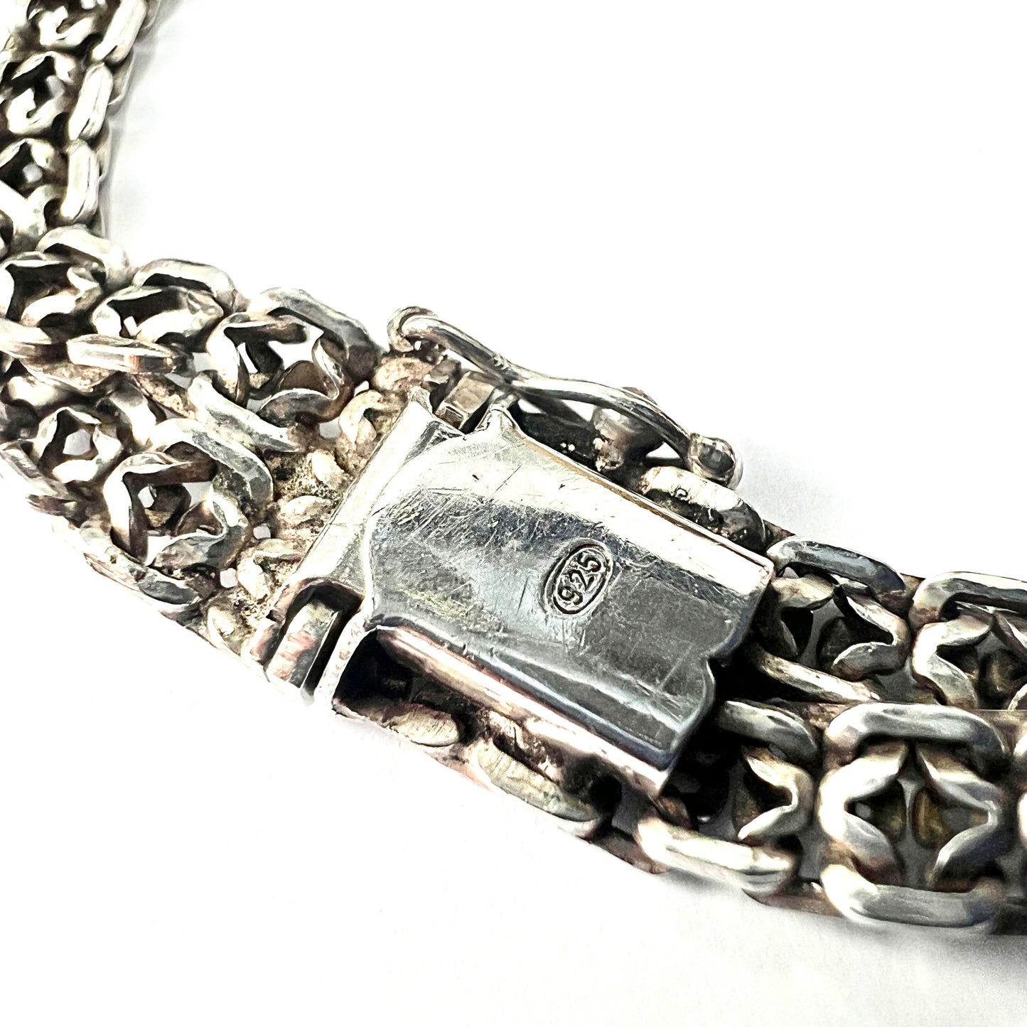 Vintage Sterling Silver Double Chain Bracelet