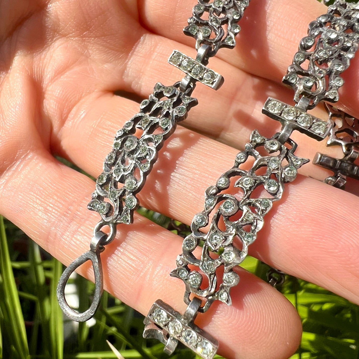 19th Century French Paste Yvetot Silver Necklace