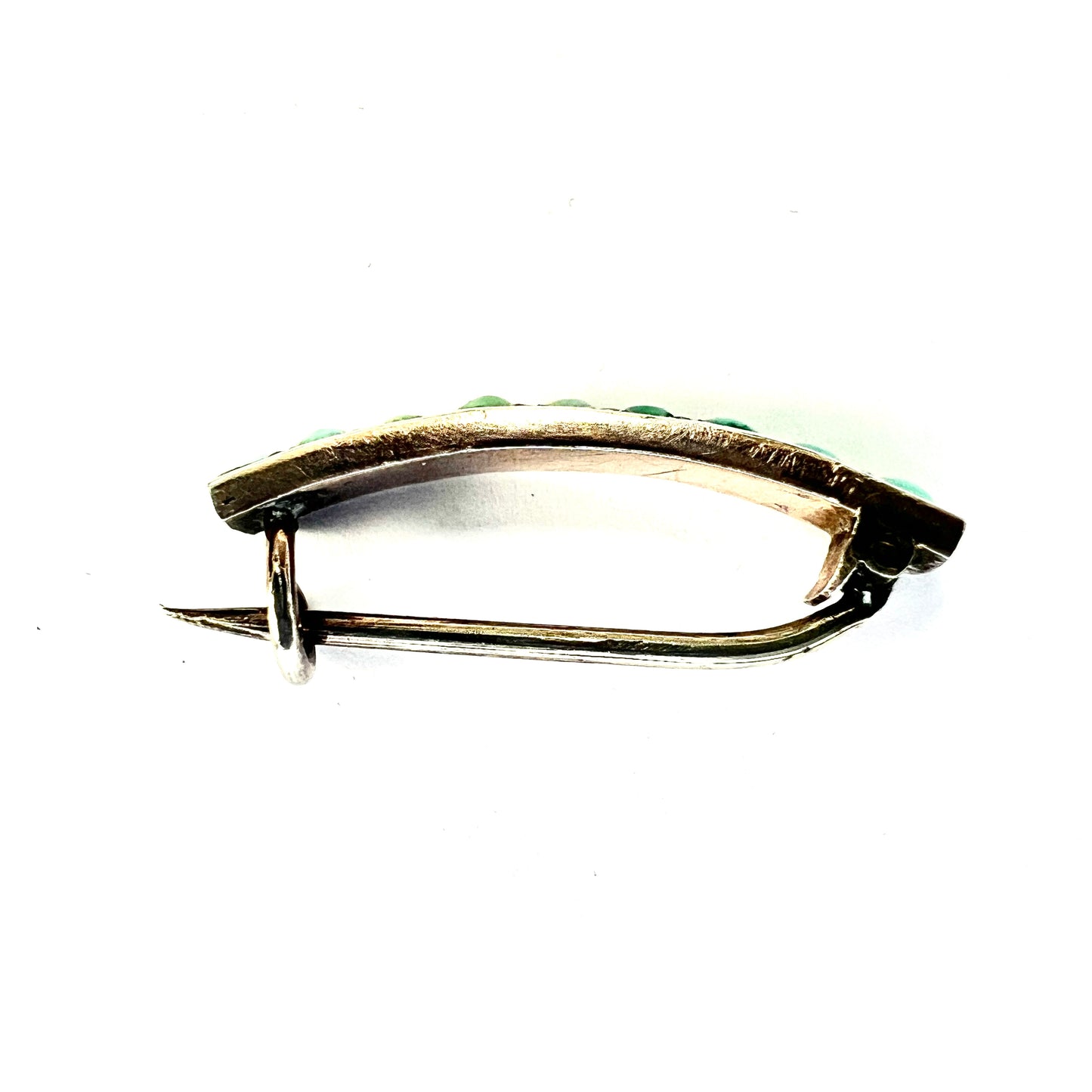 Tiny Antique Turquoise Line Brooch