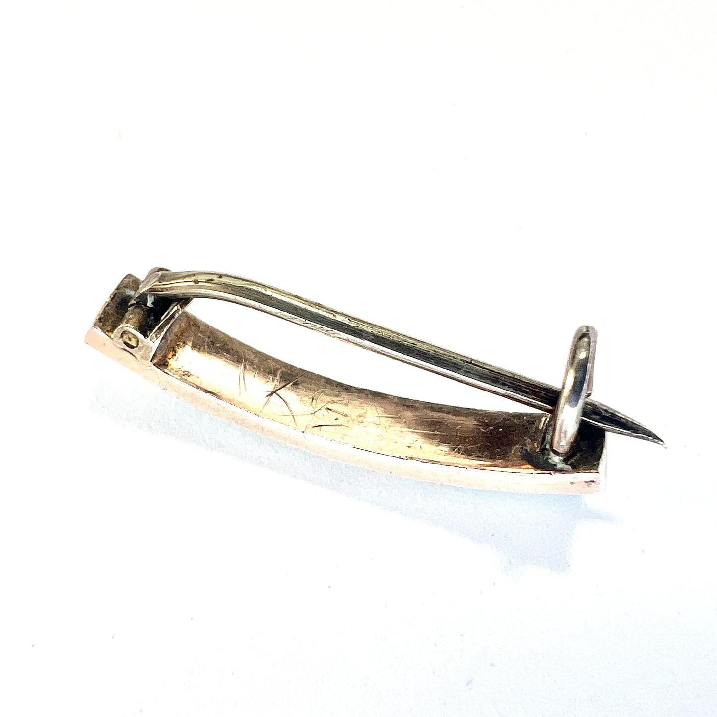 Tiny Antique Turquoise Line Brooch