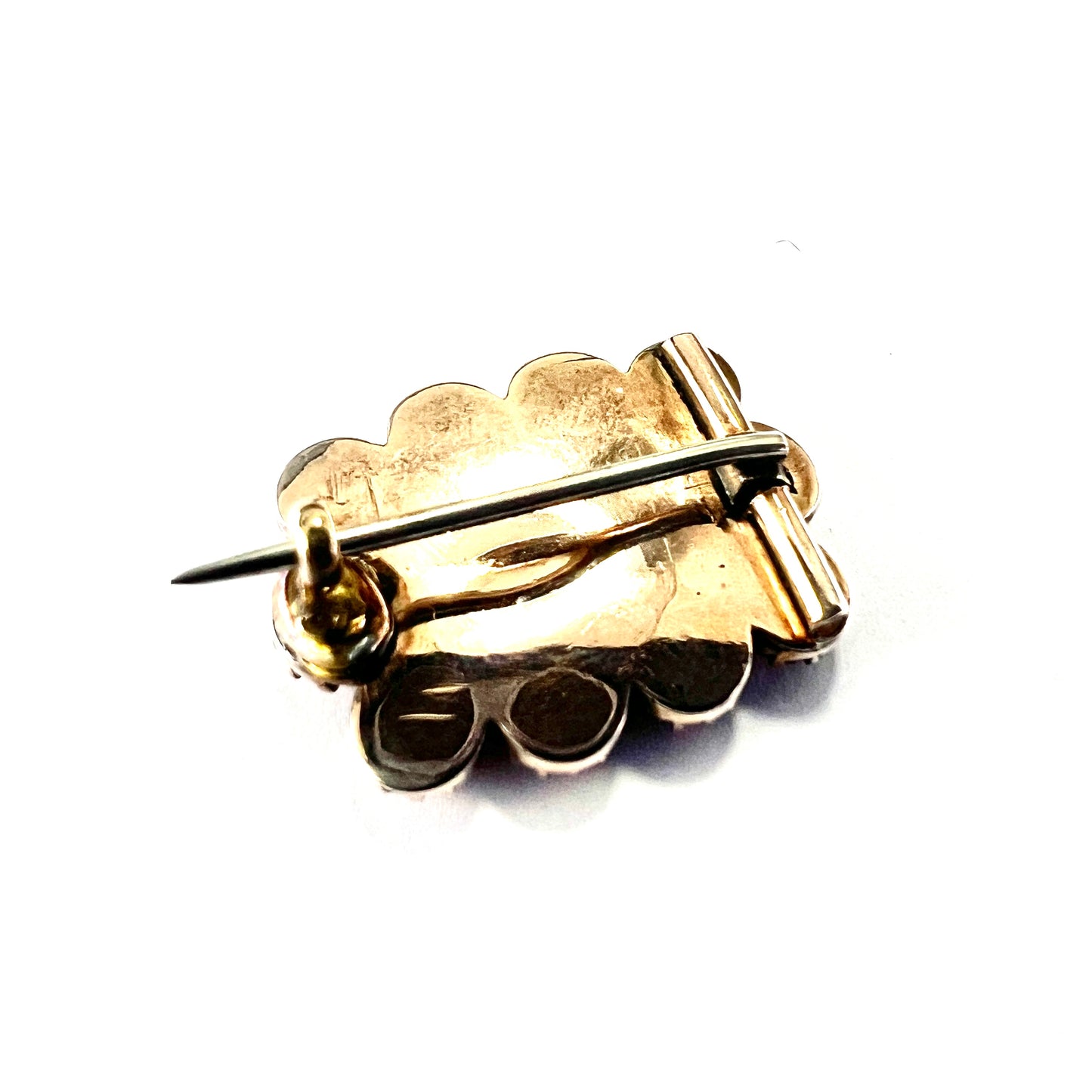 Georgian Coral Gold Cased Mourning Brooch