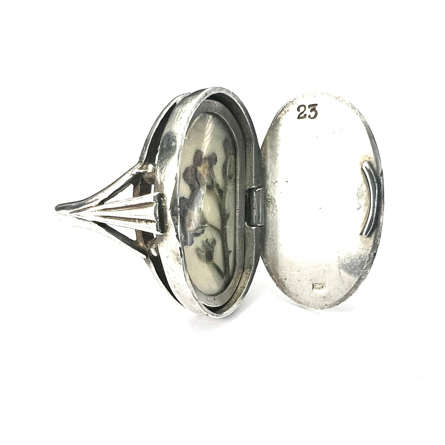Vintage Sterling Silver Secret Locket Ring