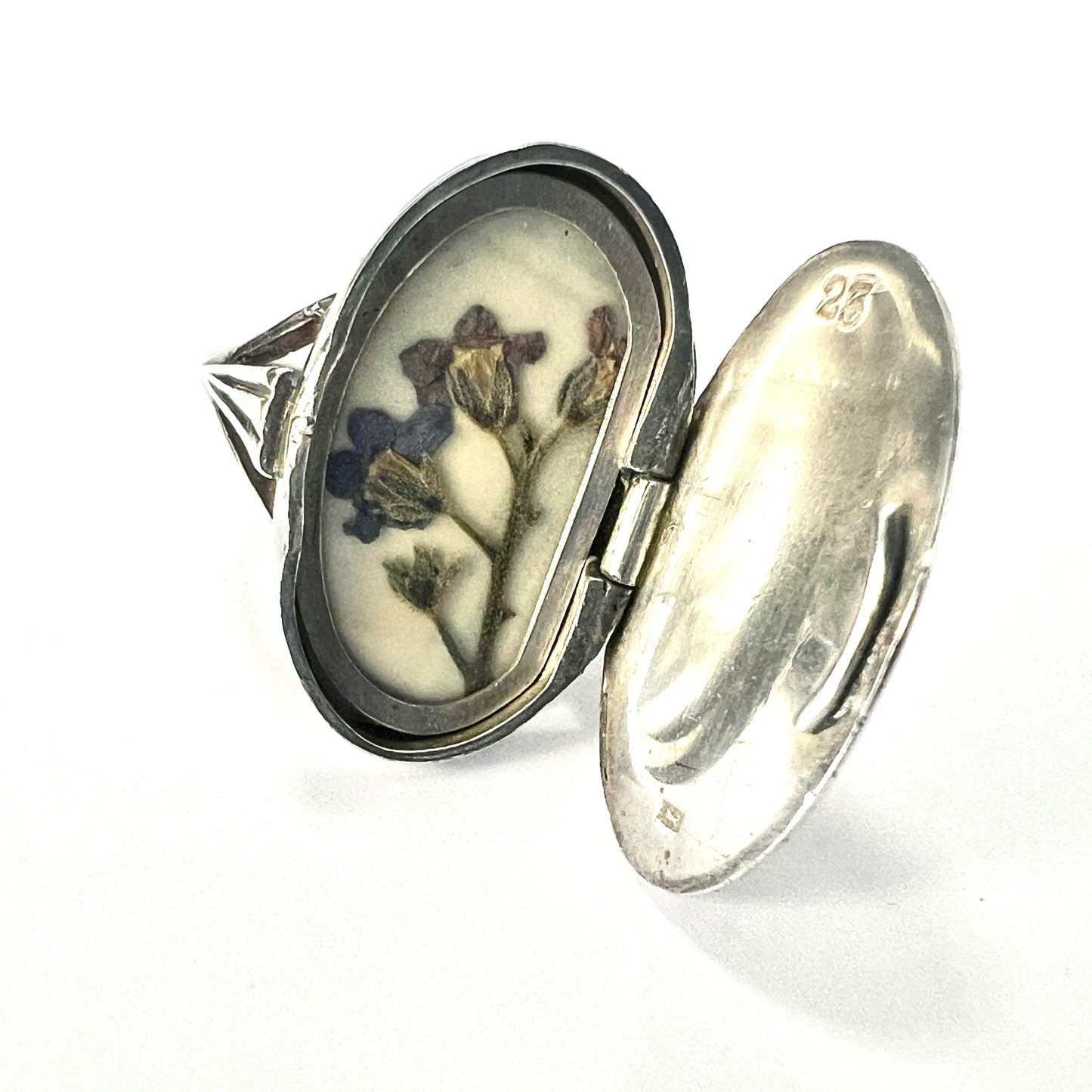 Vintage Sterling Silver Secret Locket Ring
