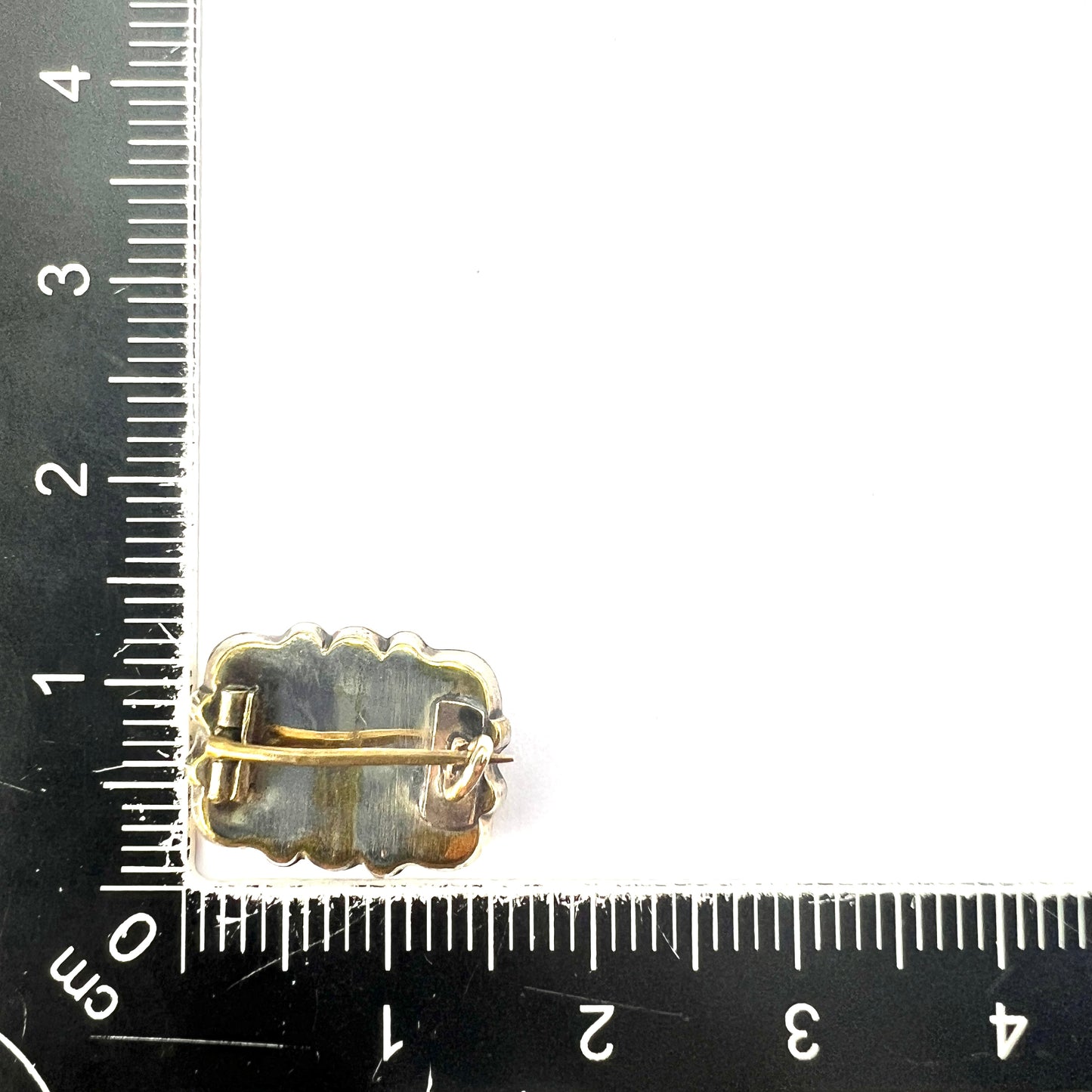 Tiny Georgian Gold Cased Hair Mourning Brooch