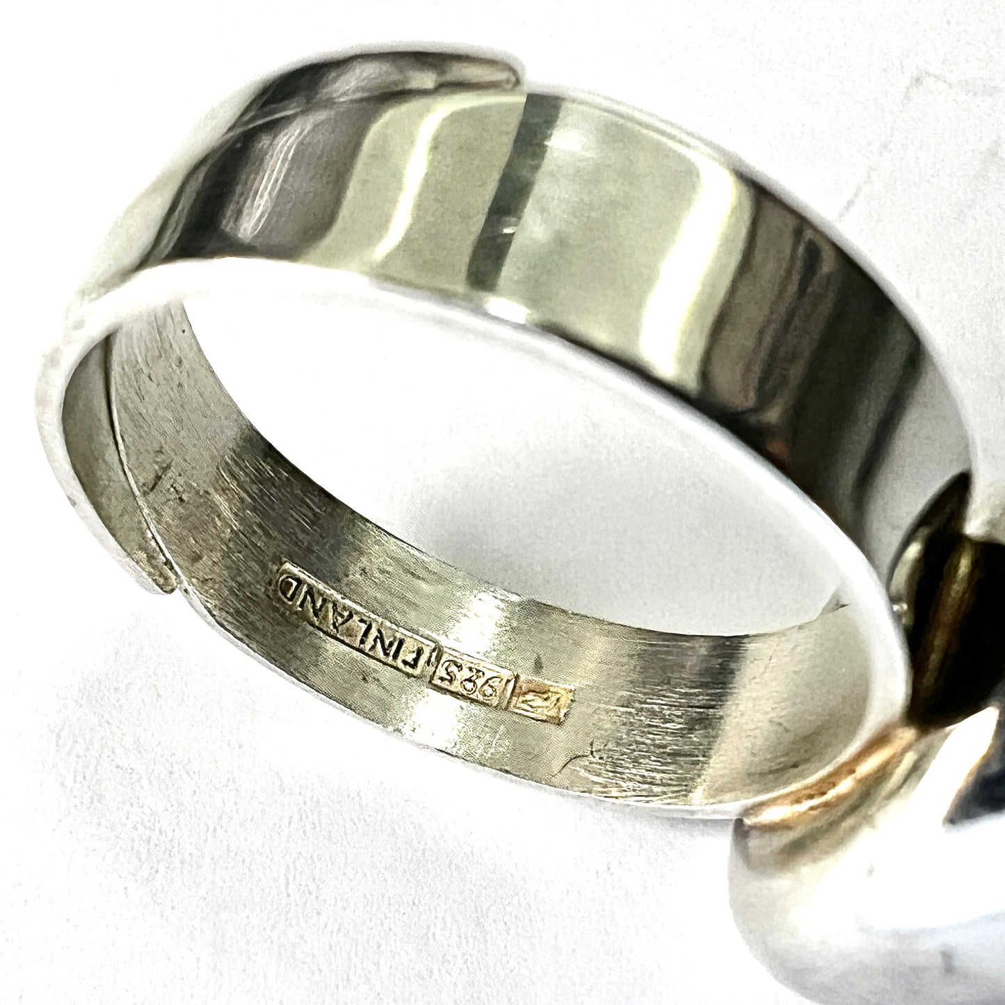Vintage Kultaseppa Salovaara Rose Quartz Modernist Silver Ring