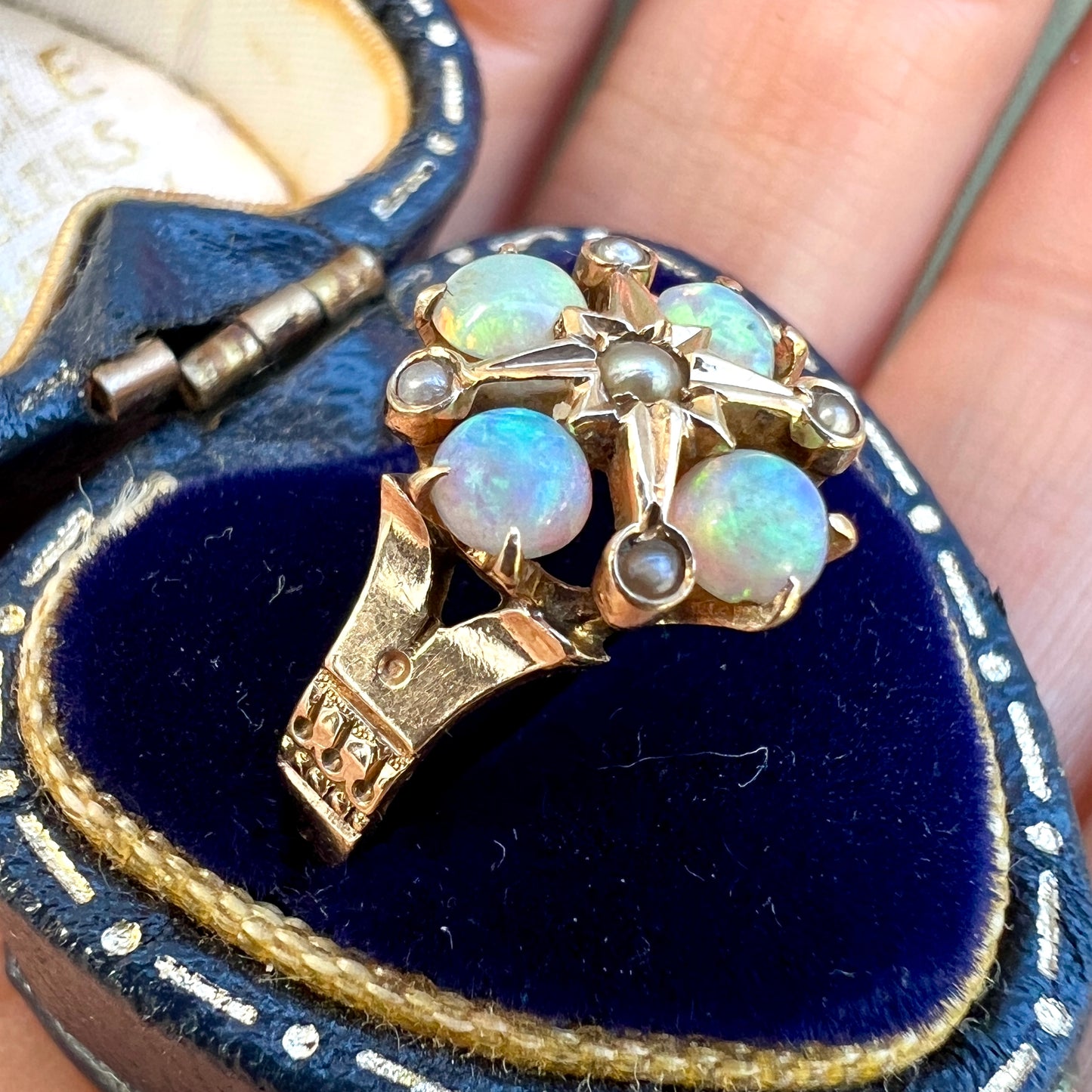 Antique Opal and Pearl 9CT Gold Ring
