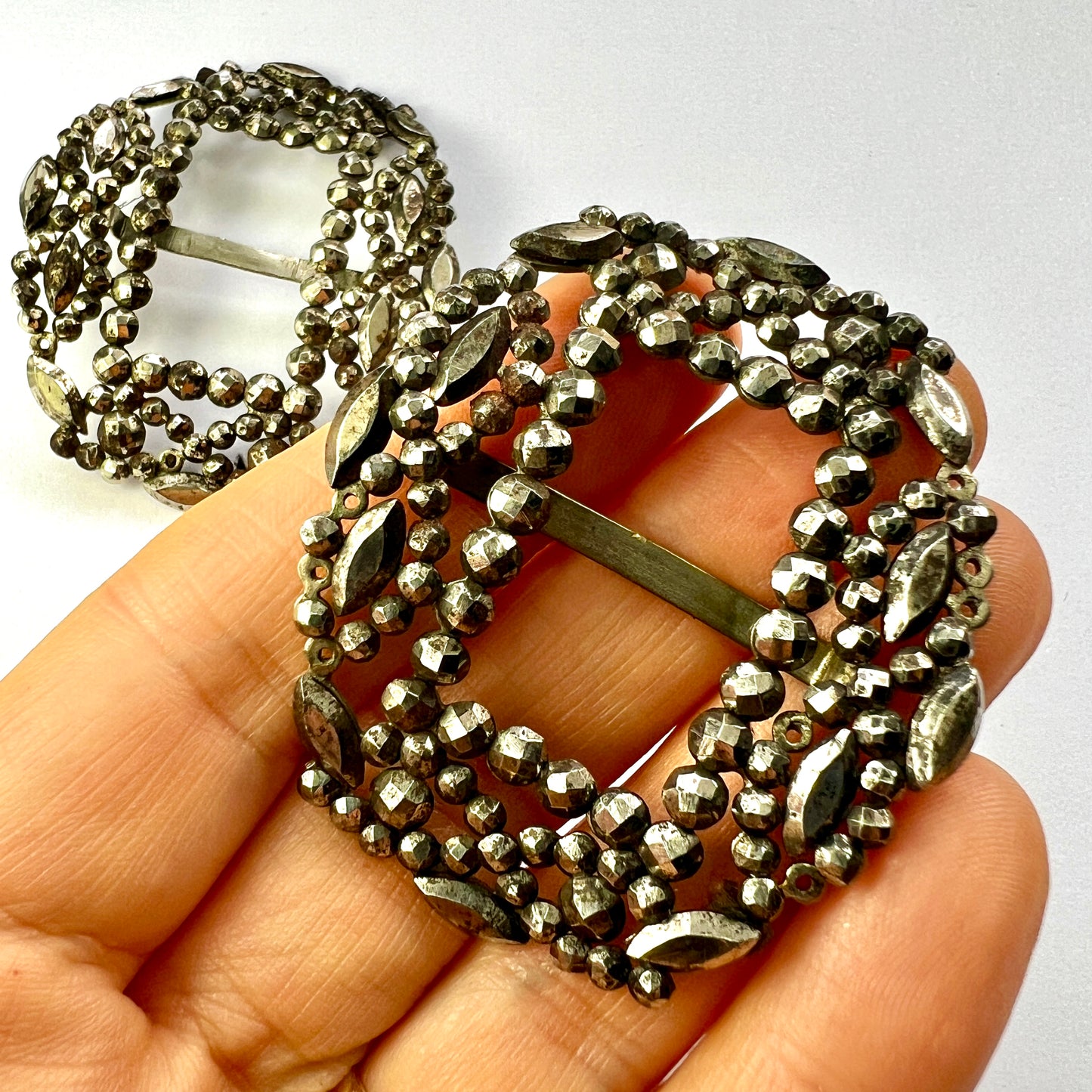 A Pair of Large Georgian Cut Steel Shoe Buckles