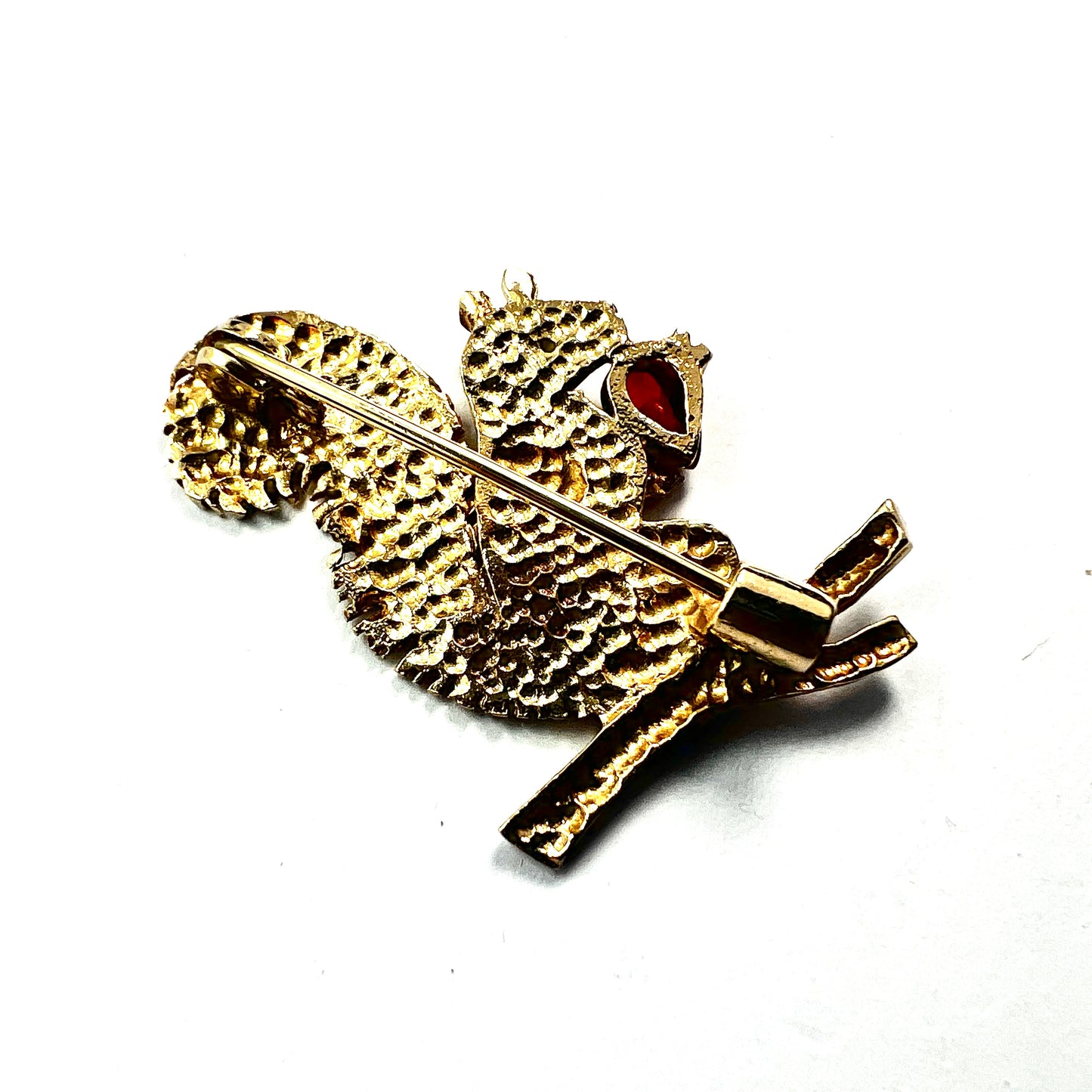 Vintage 9CT Gold Citrine Squirrel Brooch