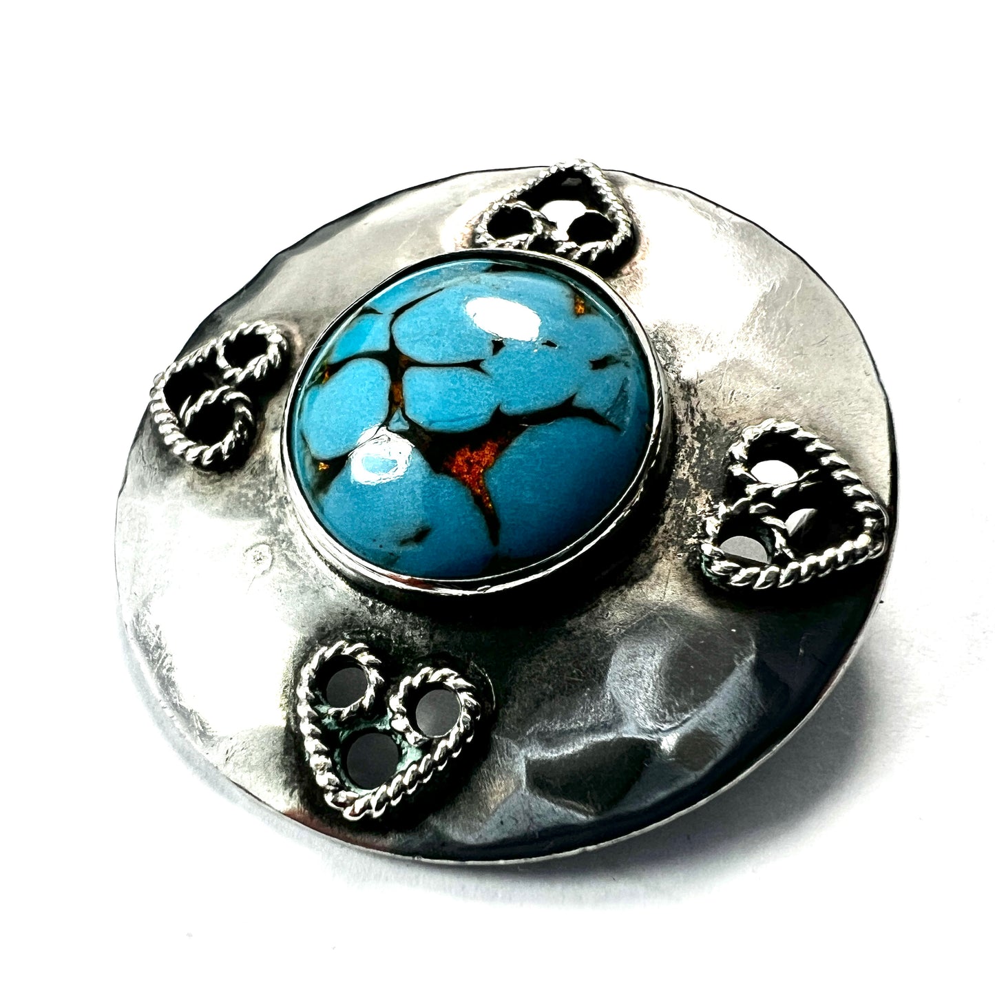 Arts and Crafts Turquoise Glass Silver Brooch by Bernard Instone