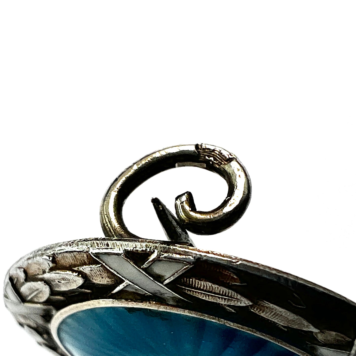 Antique Turquoise Enamelled Silver Brooch • Marius Hammer