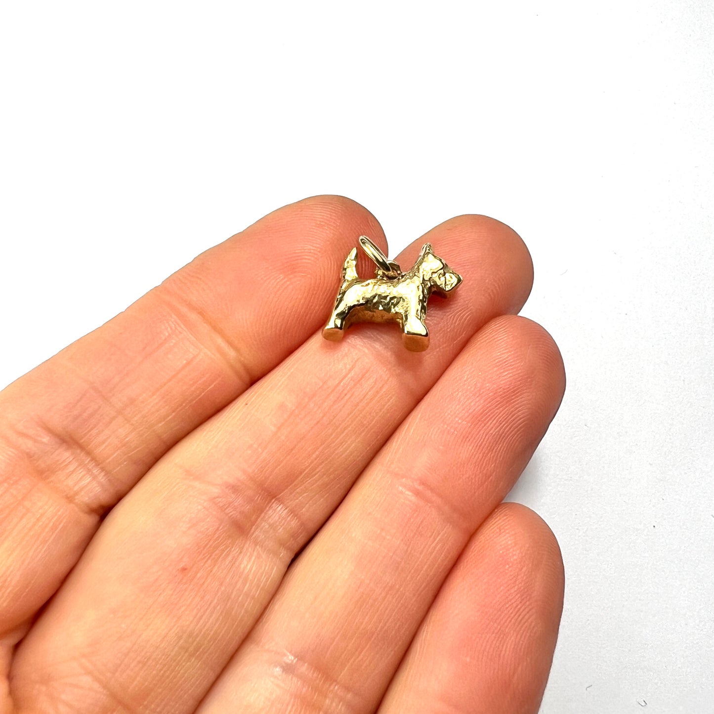 Vintage 9CT Gold Dog Charm Pendant