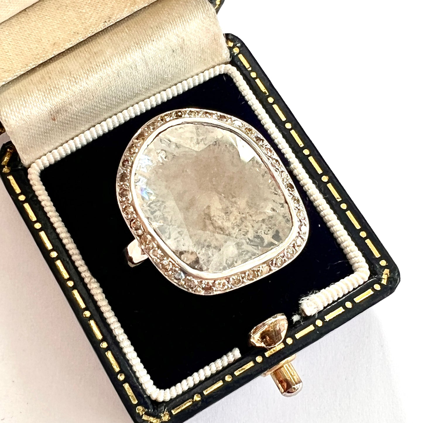Incredible William Welstead 18CT White Gold Flat Rose-Cut Diamond Ring