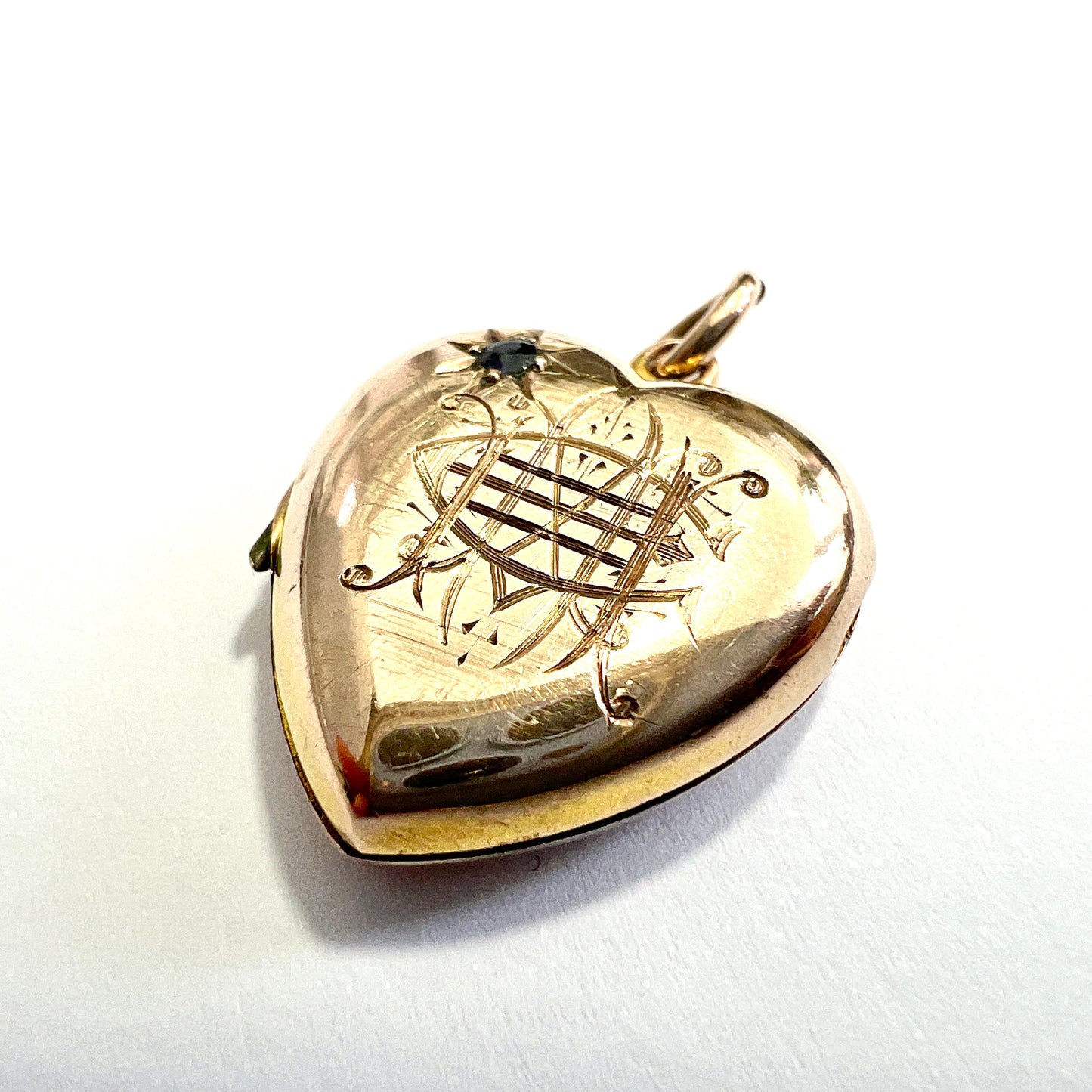 Victorian Sapphire 9CT Gold Heart Locket