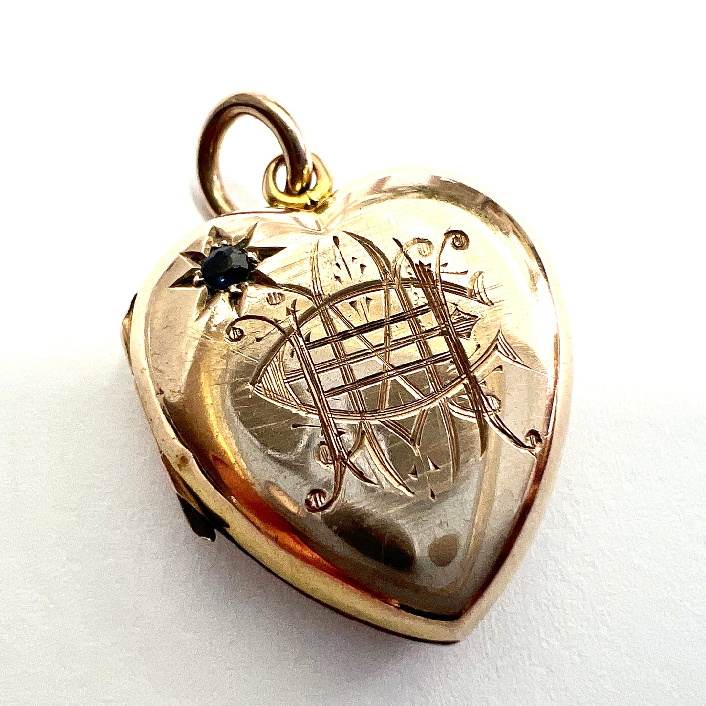Victorian Sapphire 9CT Gold Heart Locket