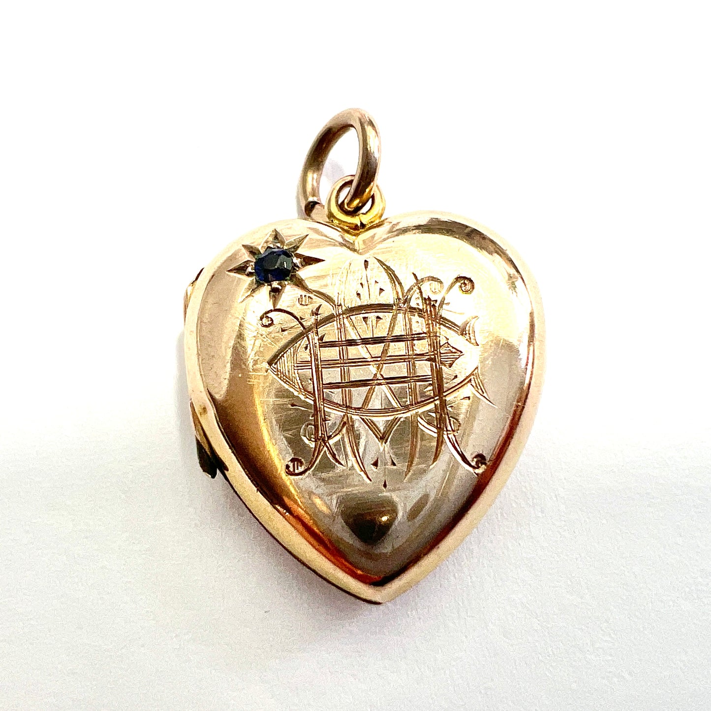 Victorian Sapphire 9CT Gold Heart Locket