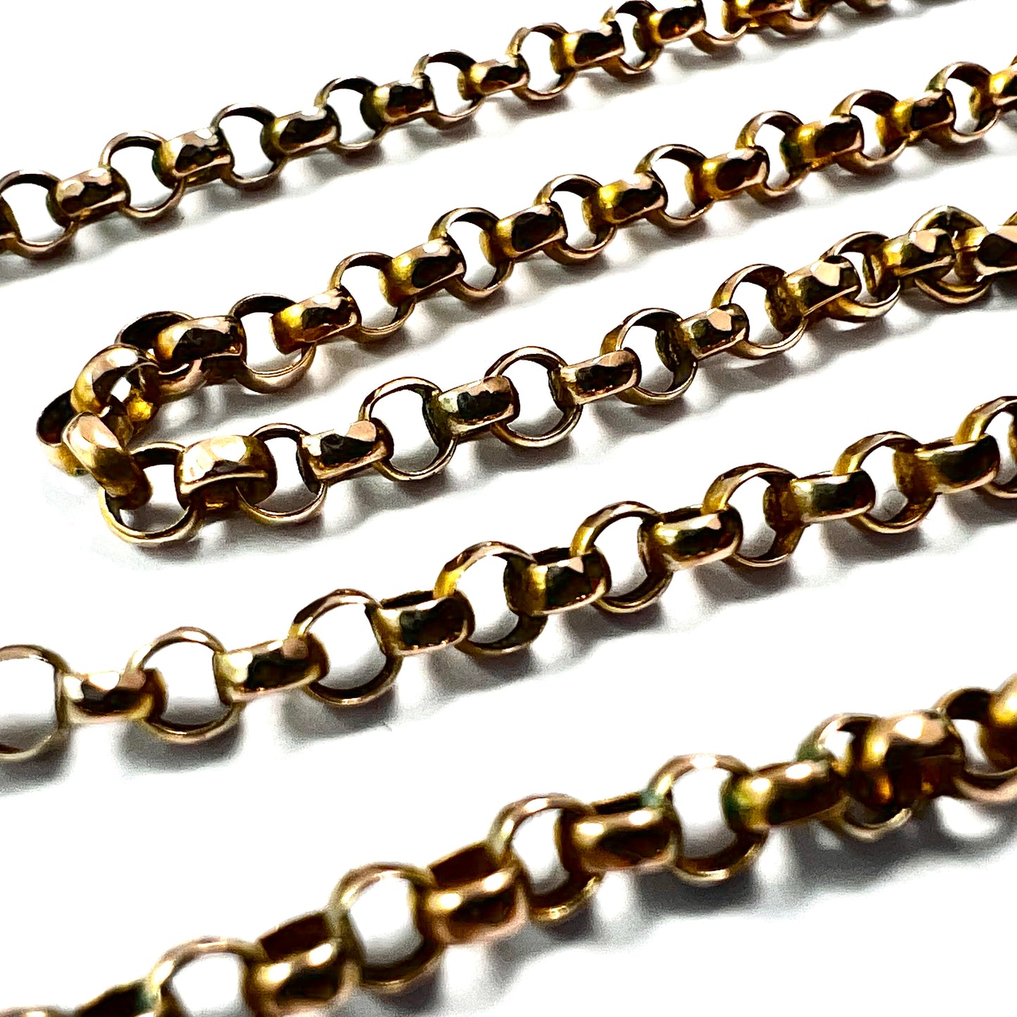 Edwardian 9CT Gold Fancy Link Chain Necklace