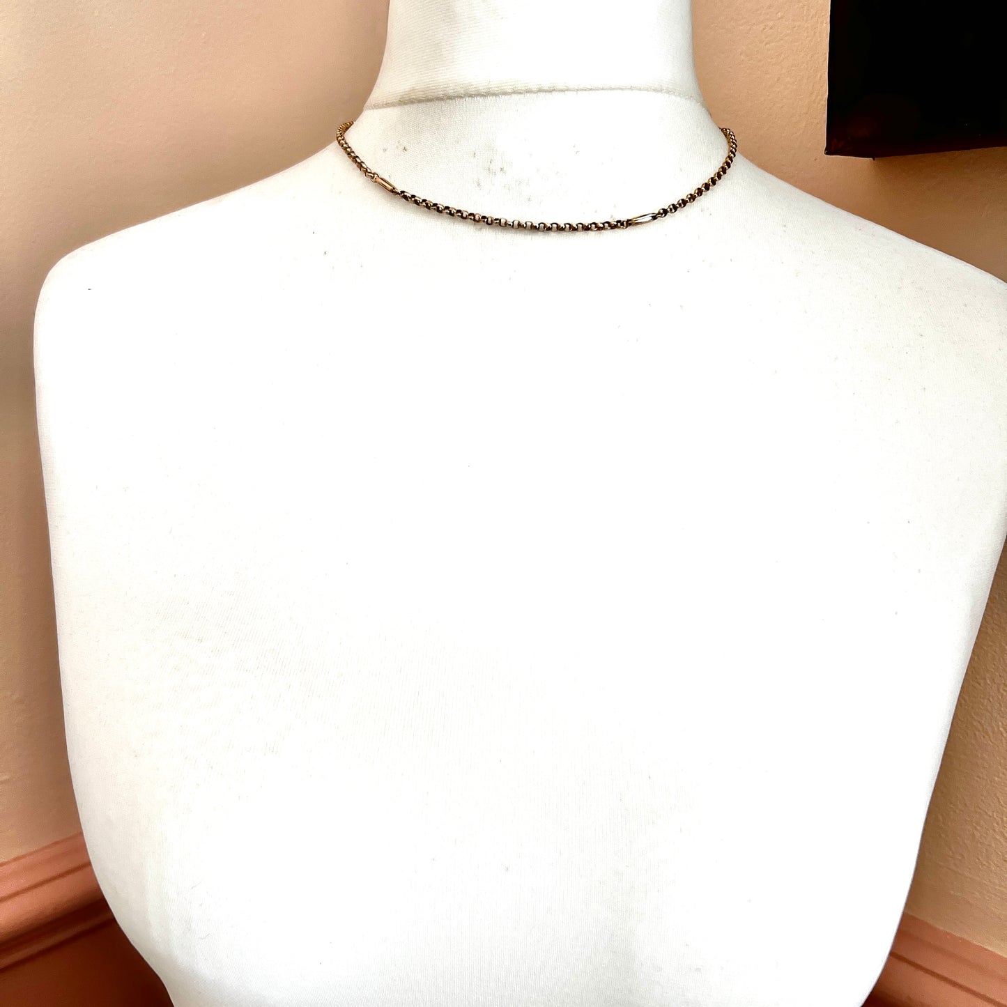 Edwardian 9CT Gold Fancy Link Chain Necklace