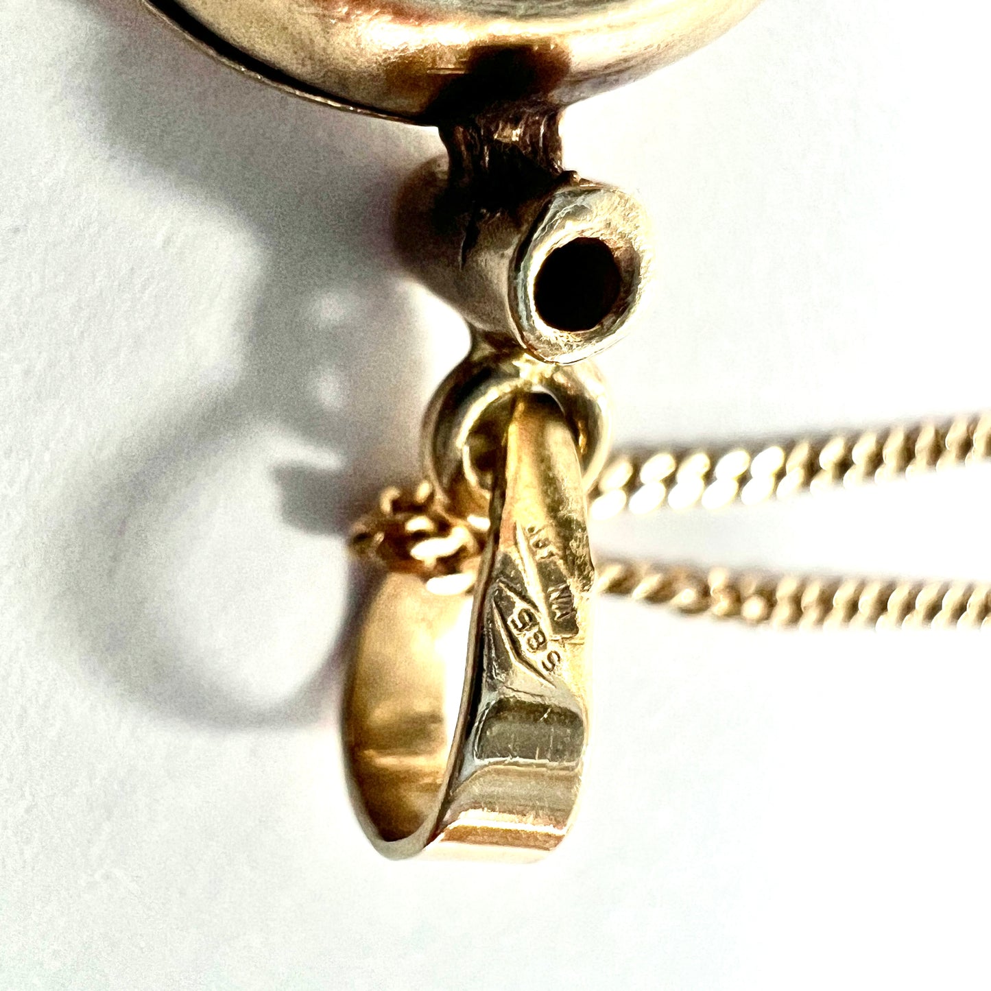 Vintage Rose Cut Diamond 14CT Gold Target Necklace