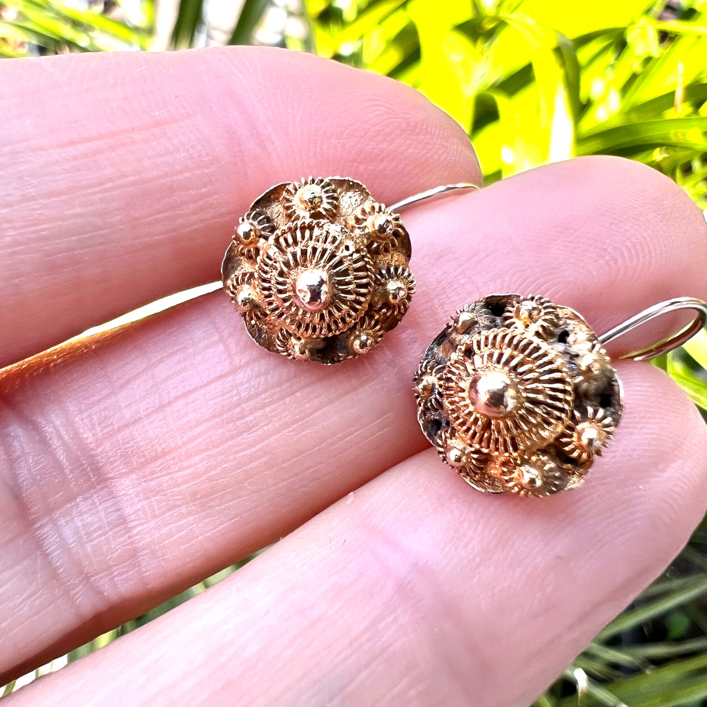 Victorian Gold Cannetille Drop Earrings