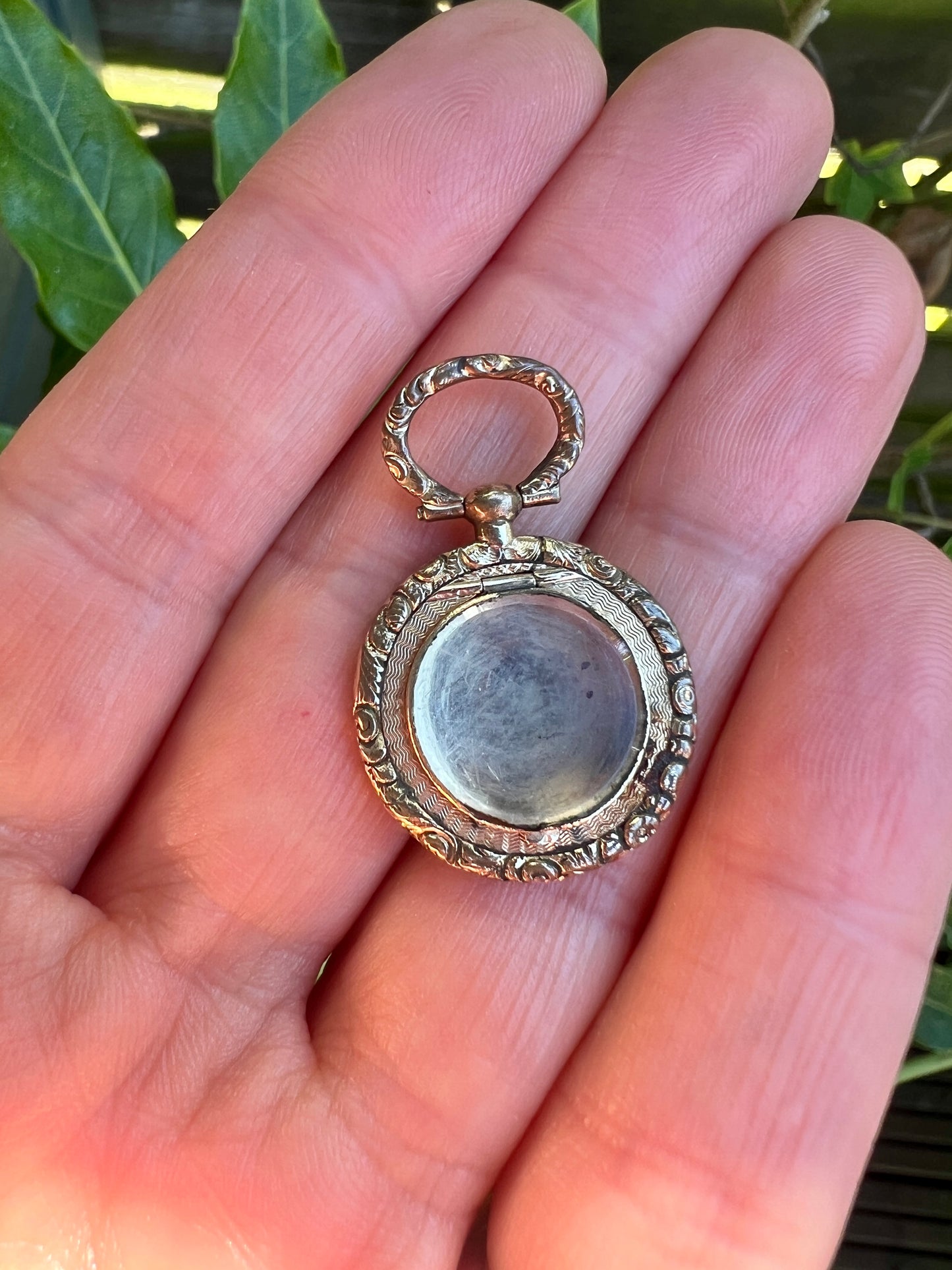 Small Georgian/Victorian Gold Mourning Locket Watch Fob Pendant