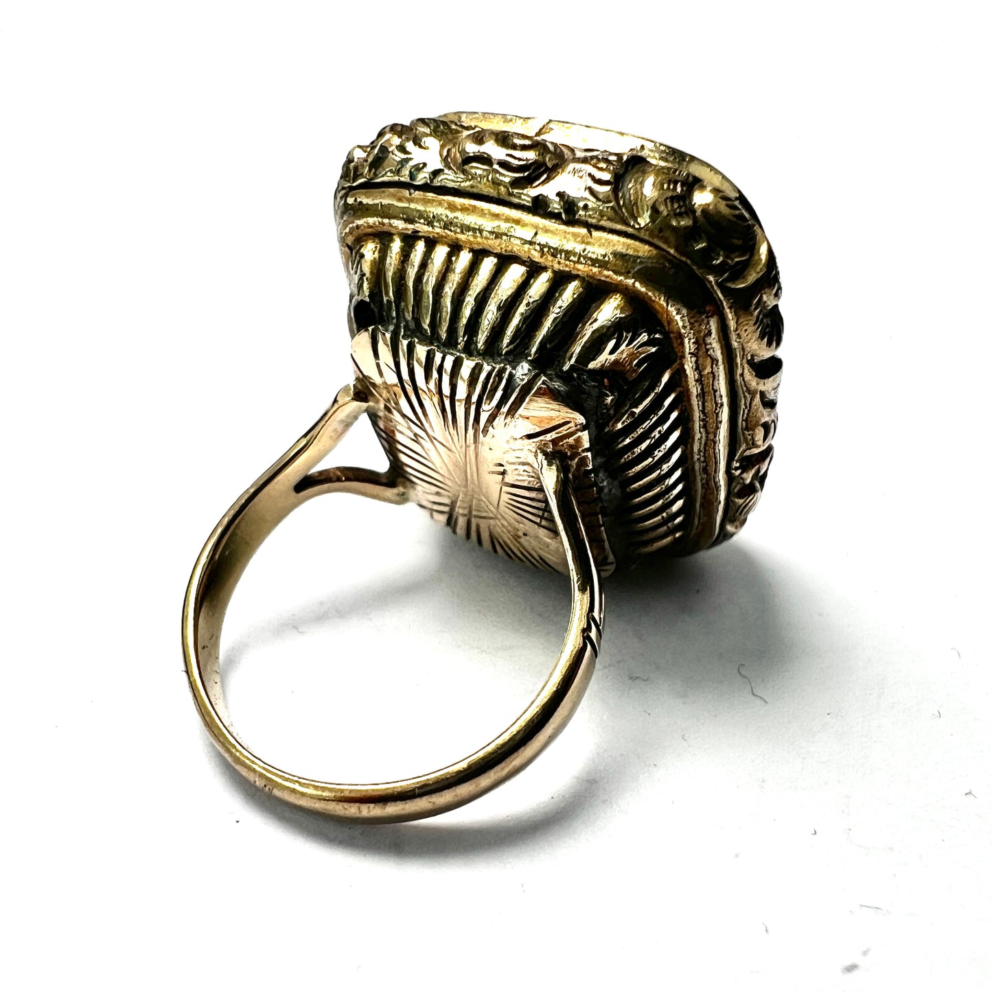 Huge Antique Seal Conversion 9CT Gold Ring