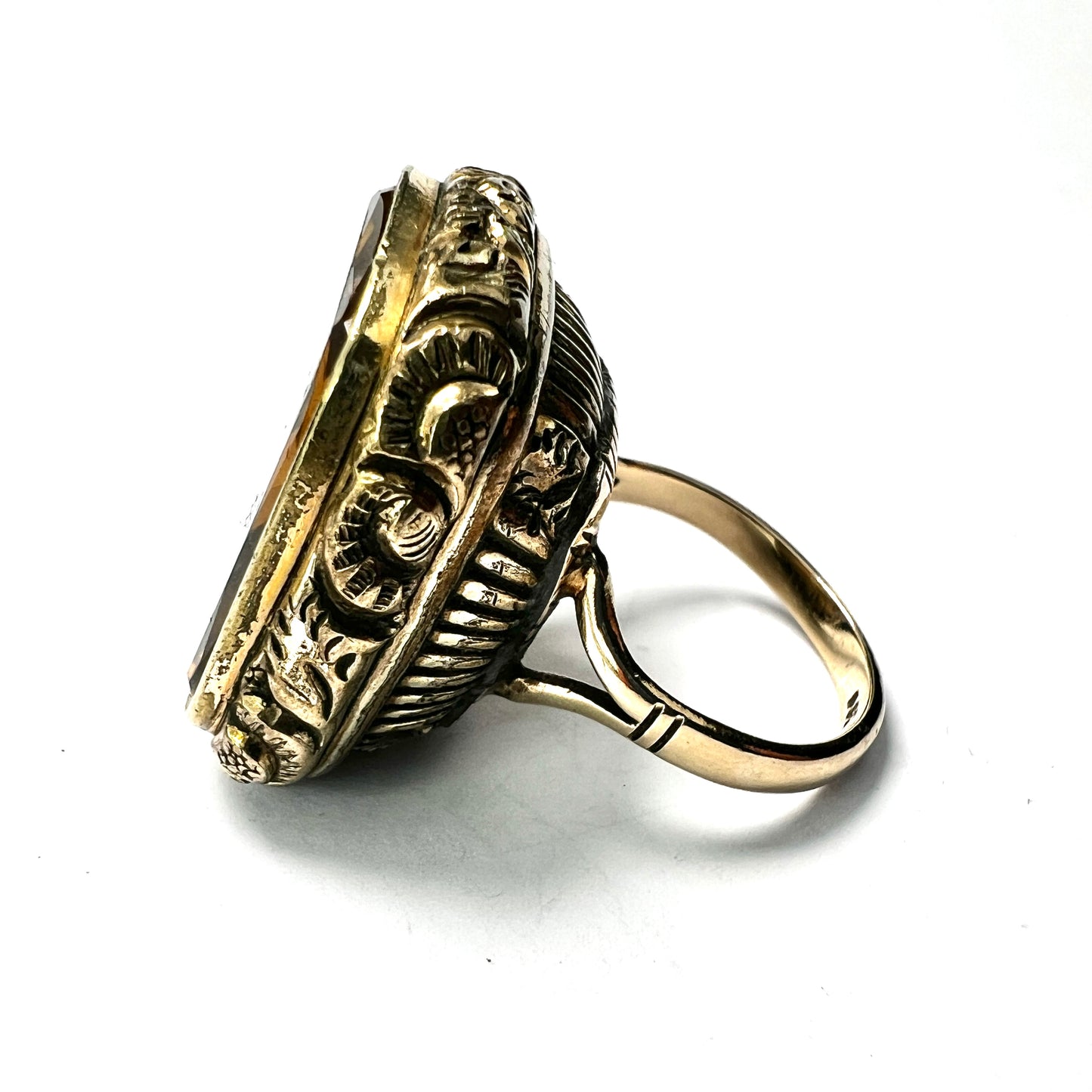 Huge Antique Seal Conversion 9CT Gold Ring
