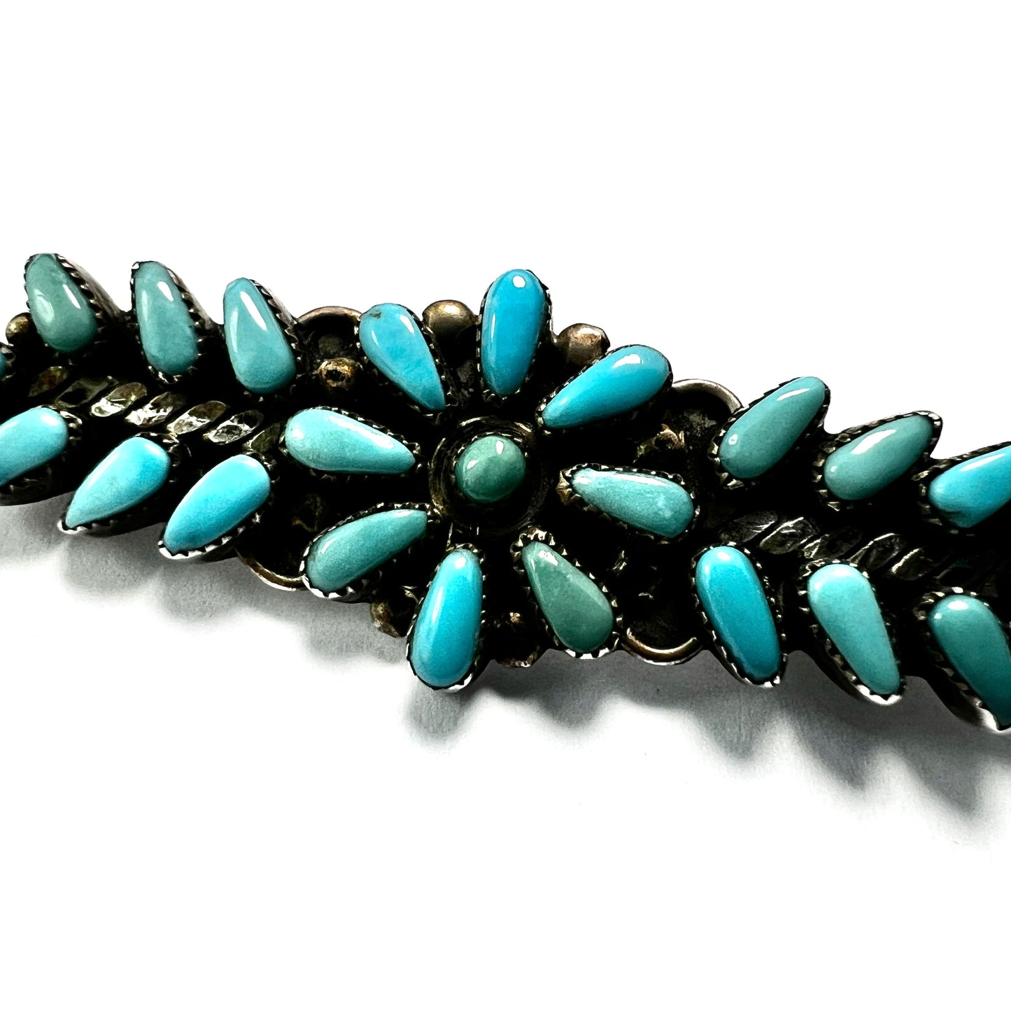 Vintage Zuni Turquoise Flower Brooch by RAE