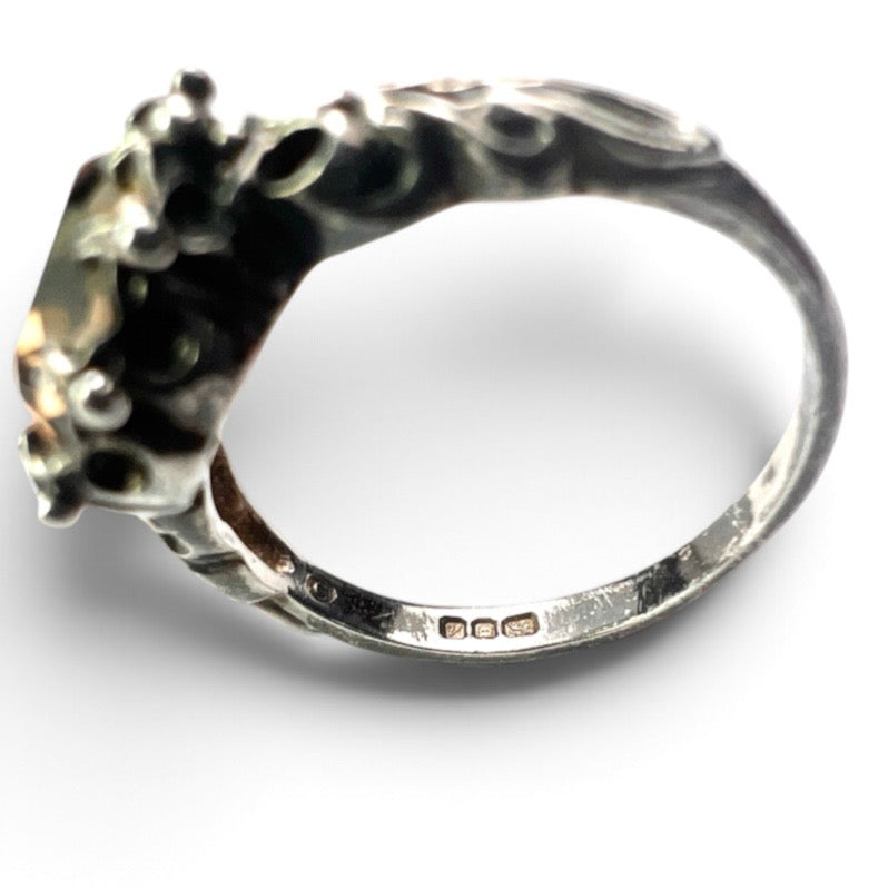 Vintage 1975 Smoky Quartz Silver Ring