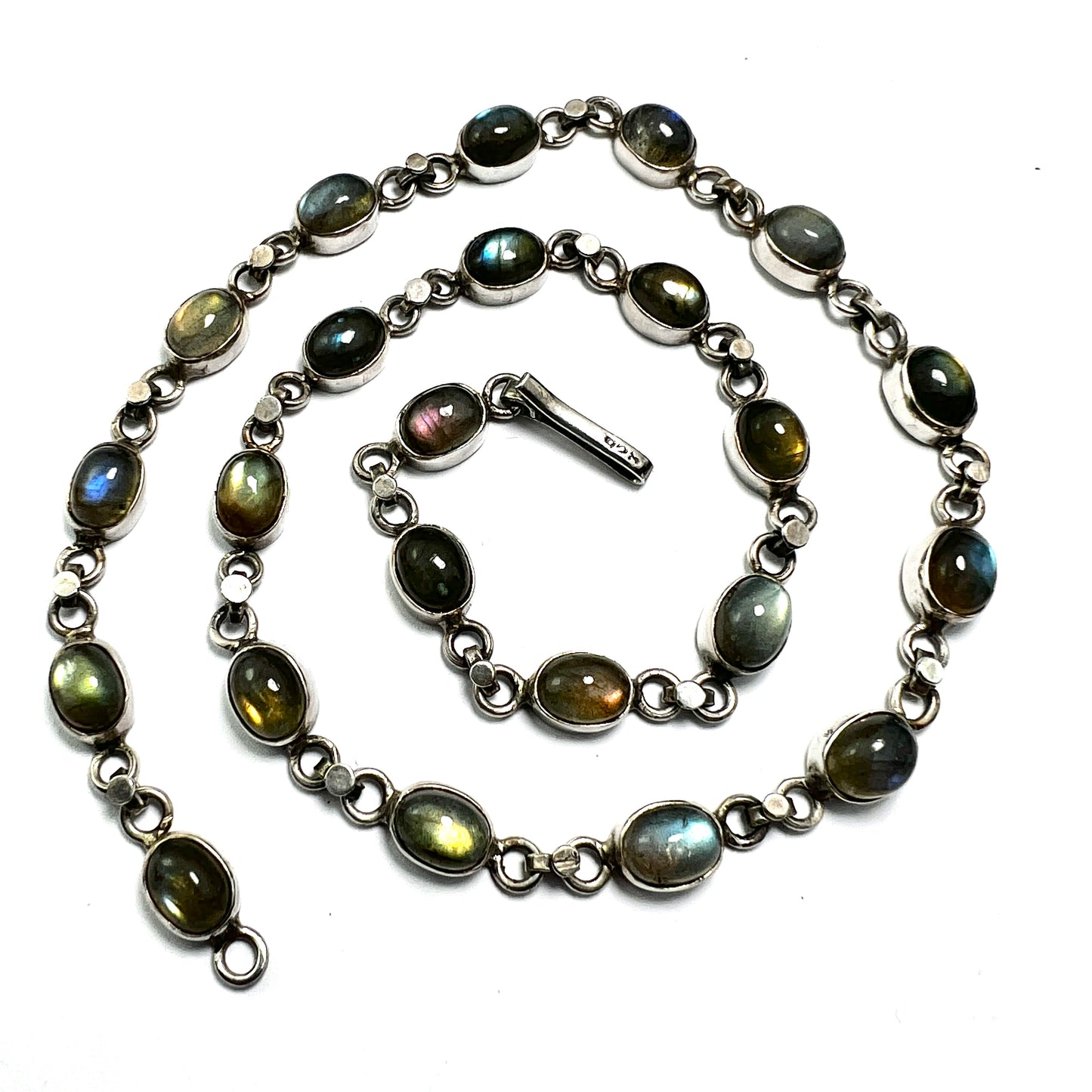 Vintage Labradorite Sterling Silver Necklace