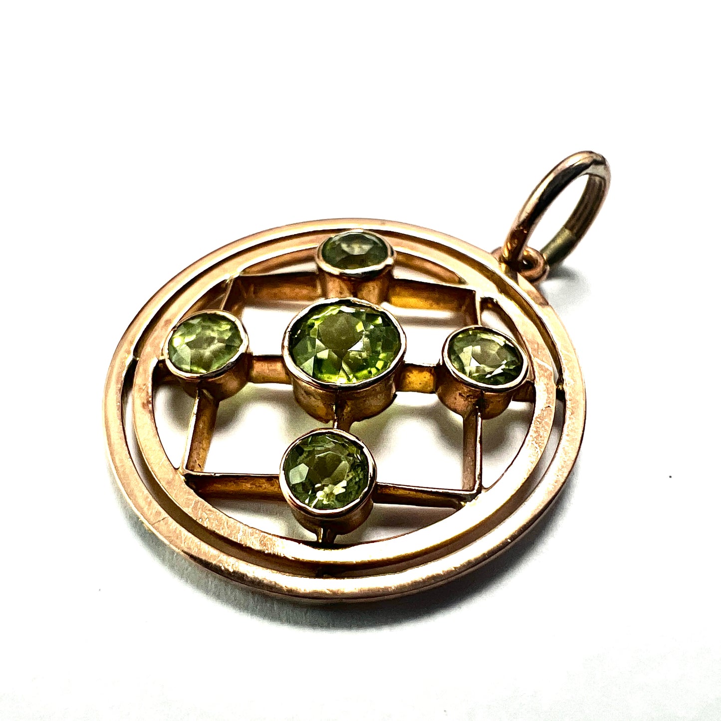 Edwardian 9CT Gold Peridot Pendant