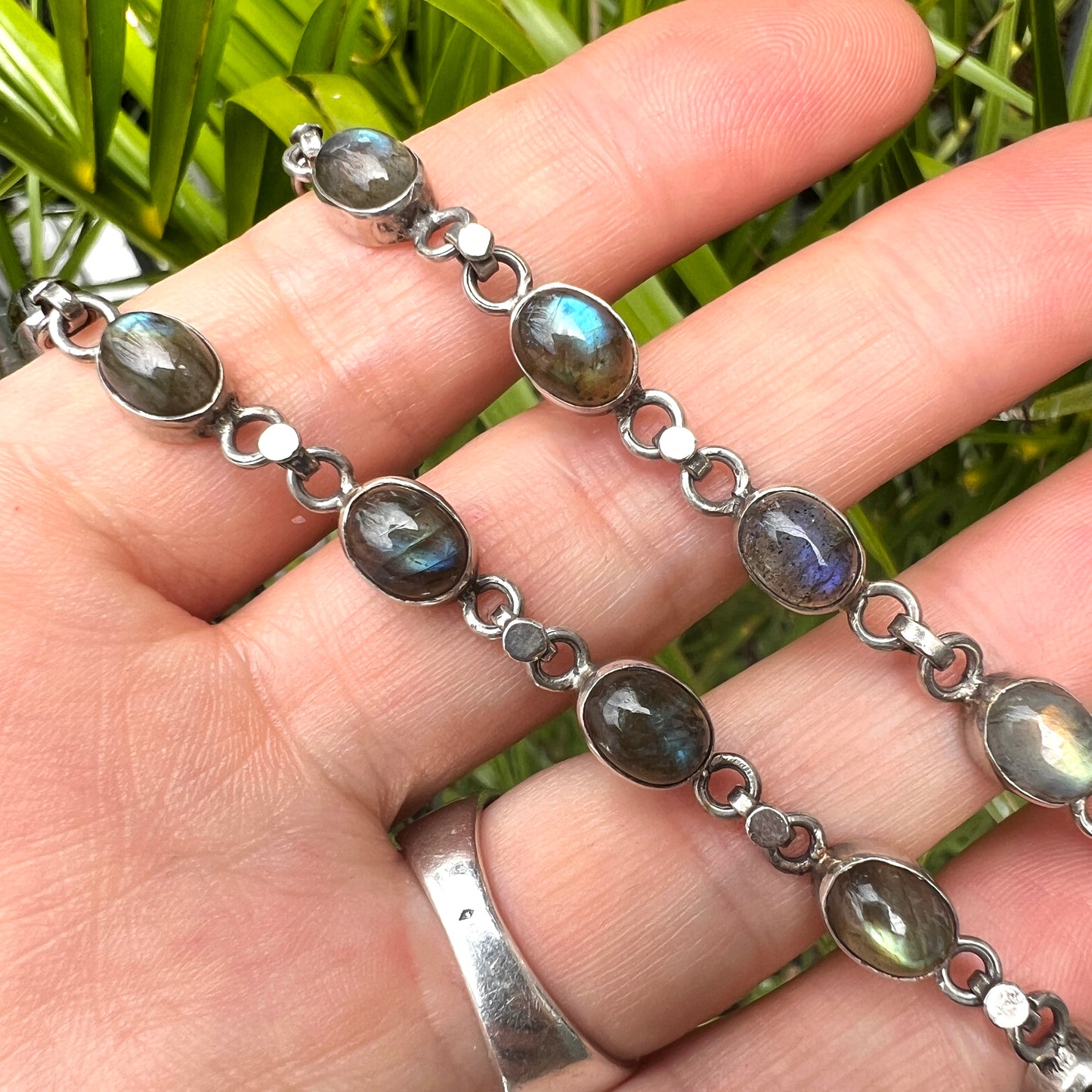 Vintage Labradorite Sterling Silver Necklace