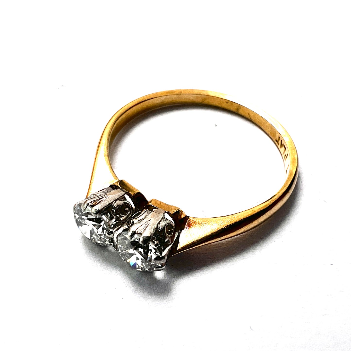 Vintage Toi Et Moi 18CT Gold and Platinum Diamond Ring