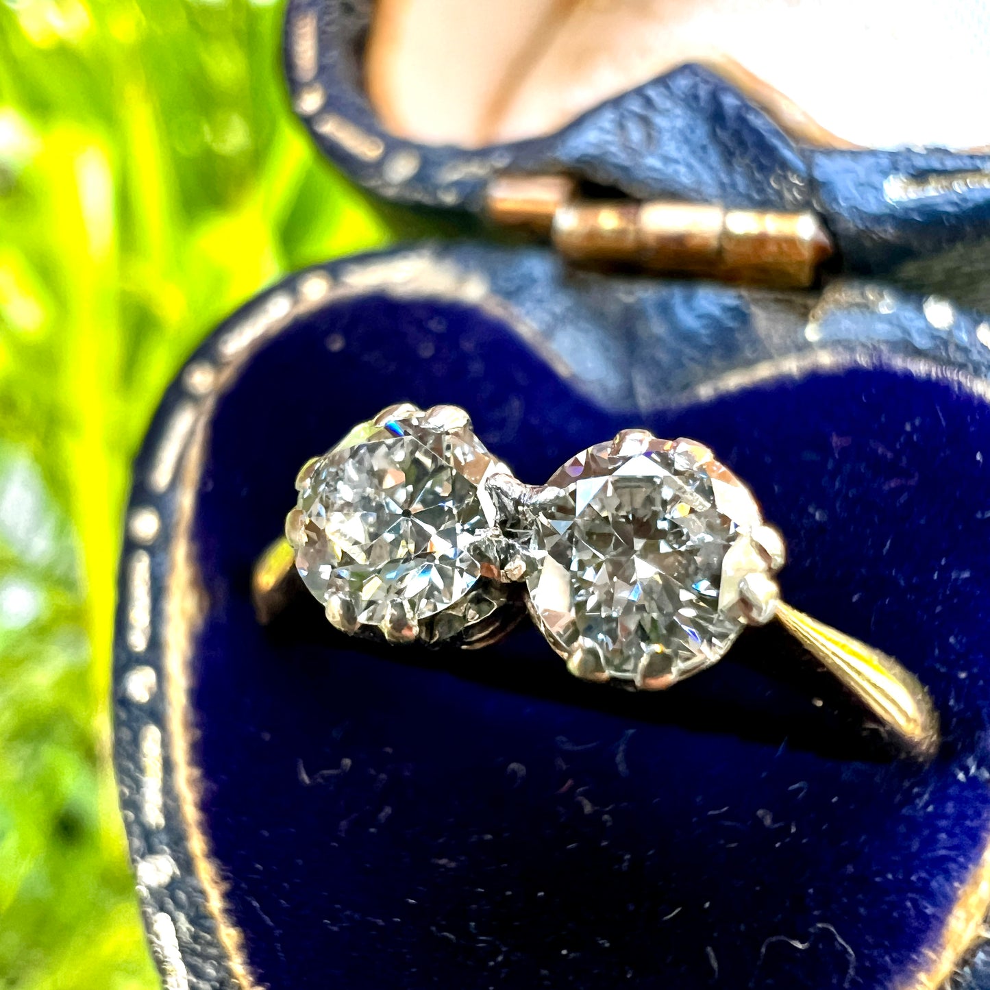 Vintage Toi Et Moi 18CT Gold and Platinum Diamond Ring