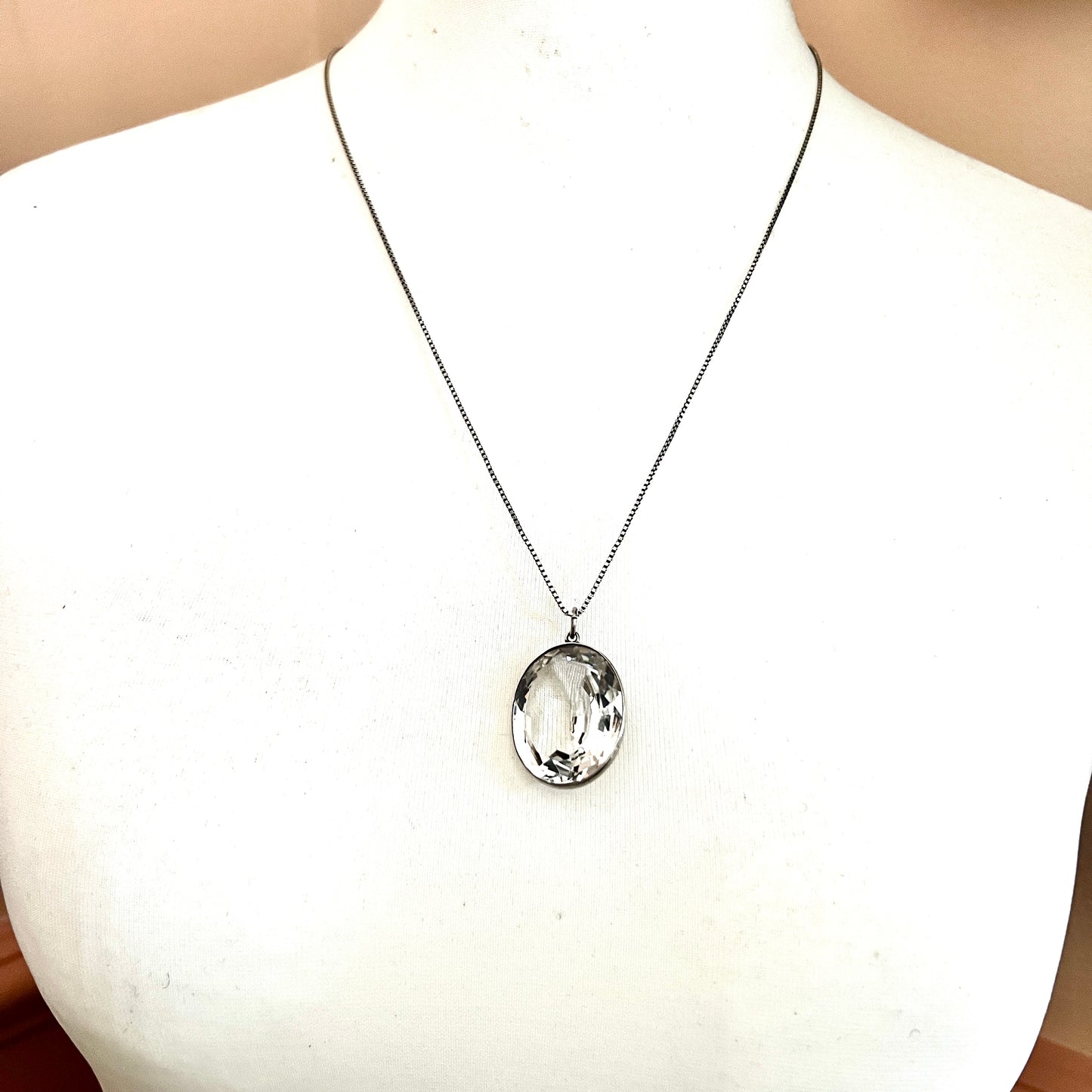 Arts and Crafts Rock Crystal Silver Pendant