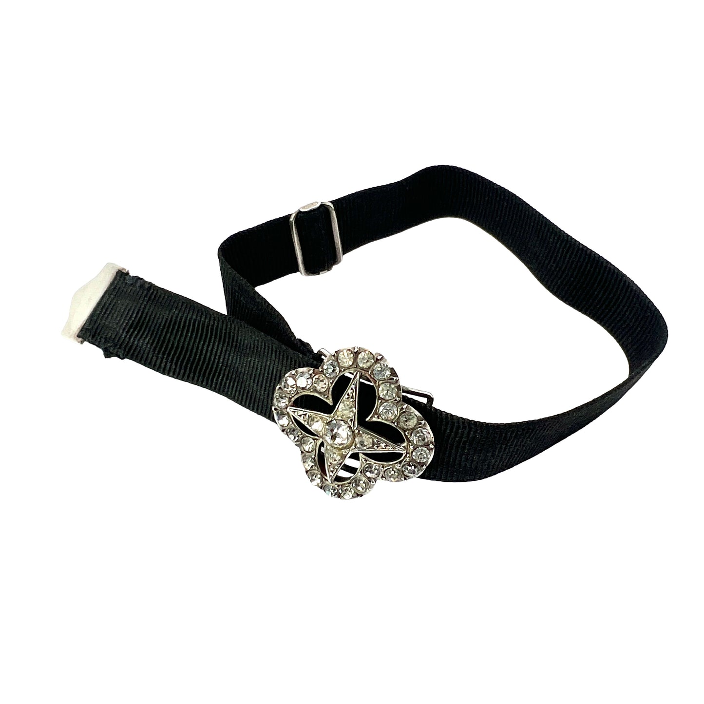 Antique Silver Paste Star Ribbon Slider Bracelet