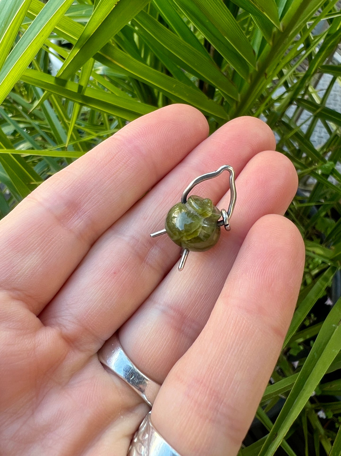 Rare Antique 1903 Silver Cauldron Pendant Charm