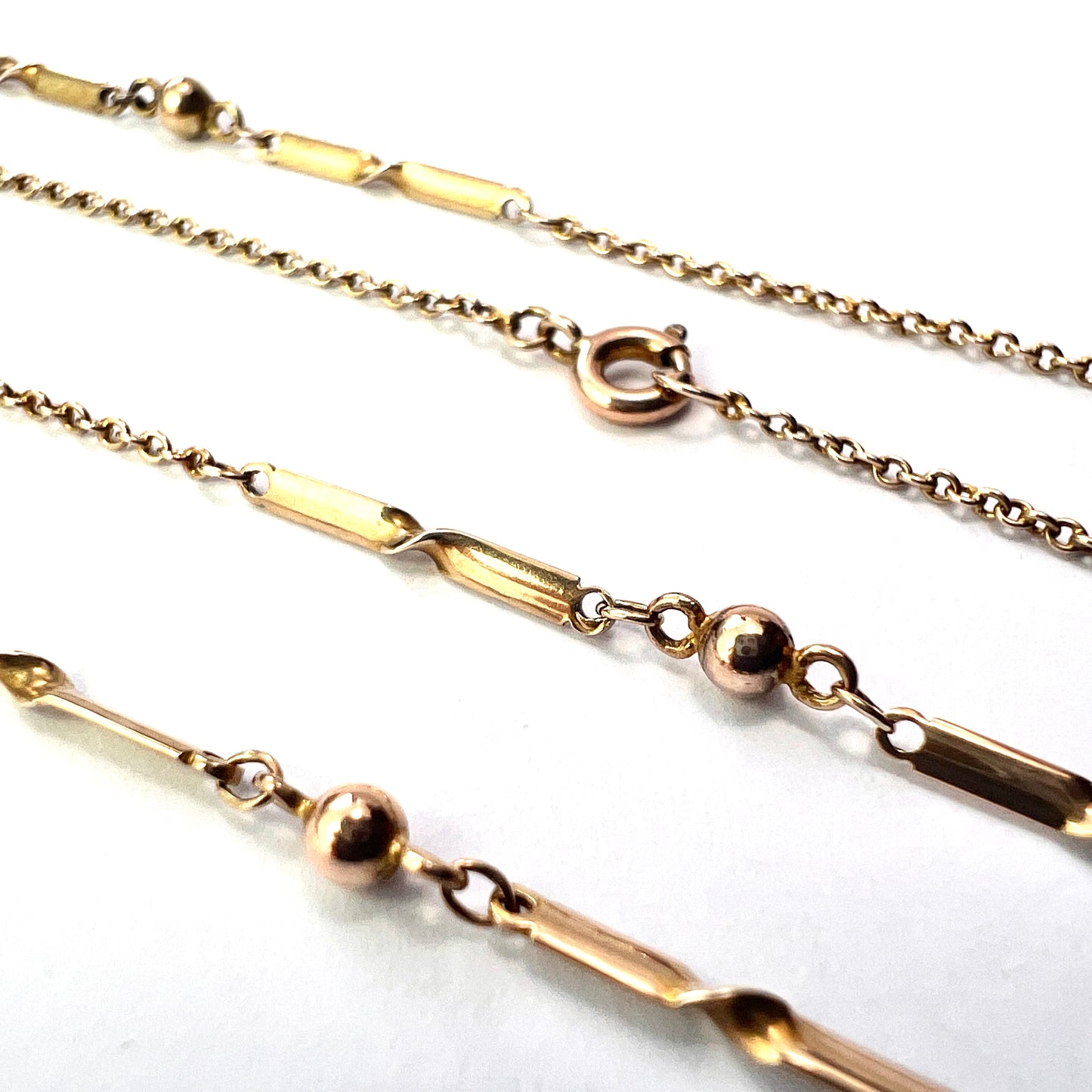 Edwardian 9CT Gold Fancy Link Necklace