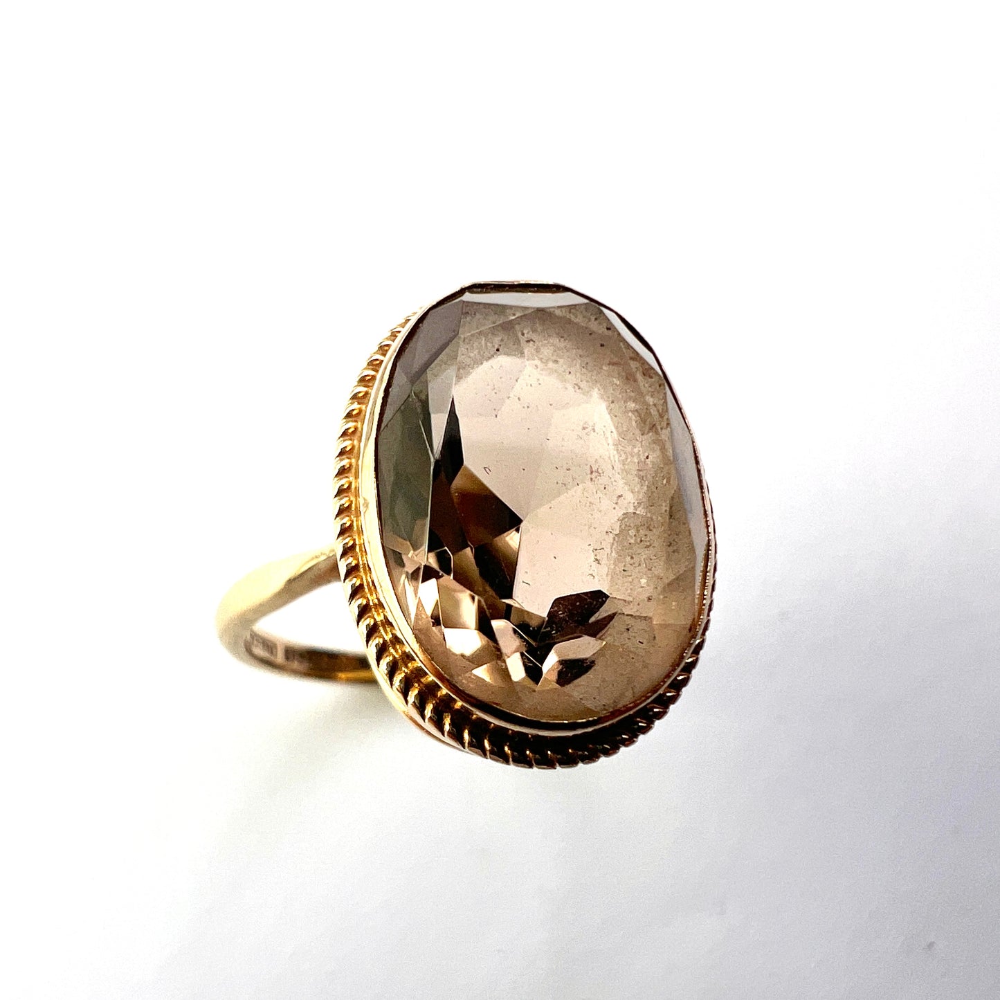 Vintage 9CT Gold Smoky Quartz Ring