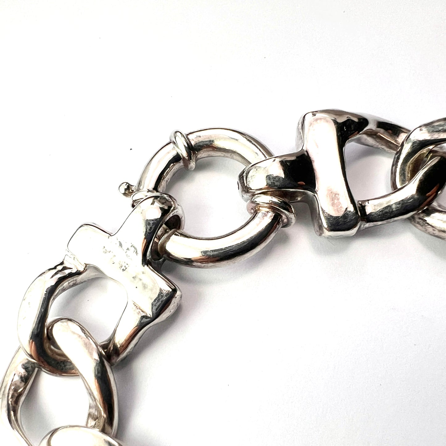 Lightweight Chunky Vintage Sterling Silver Bracelet