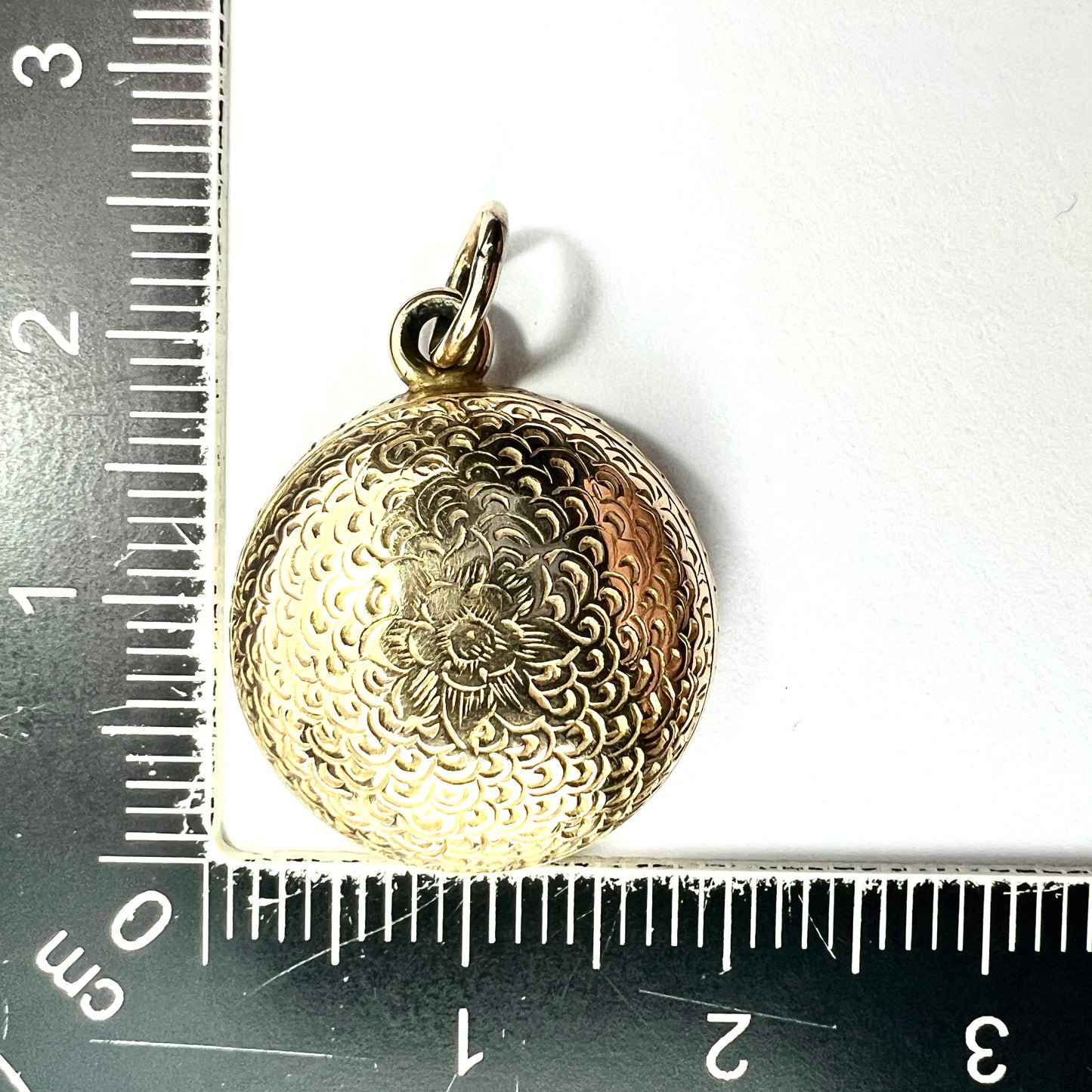Antique 15CT Gold Domed Hair Locket Pendant